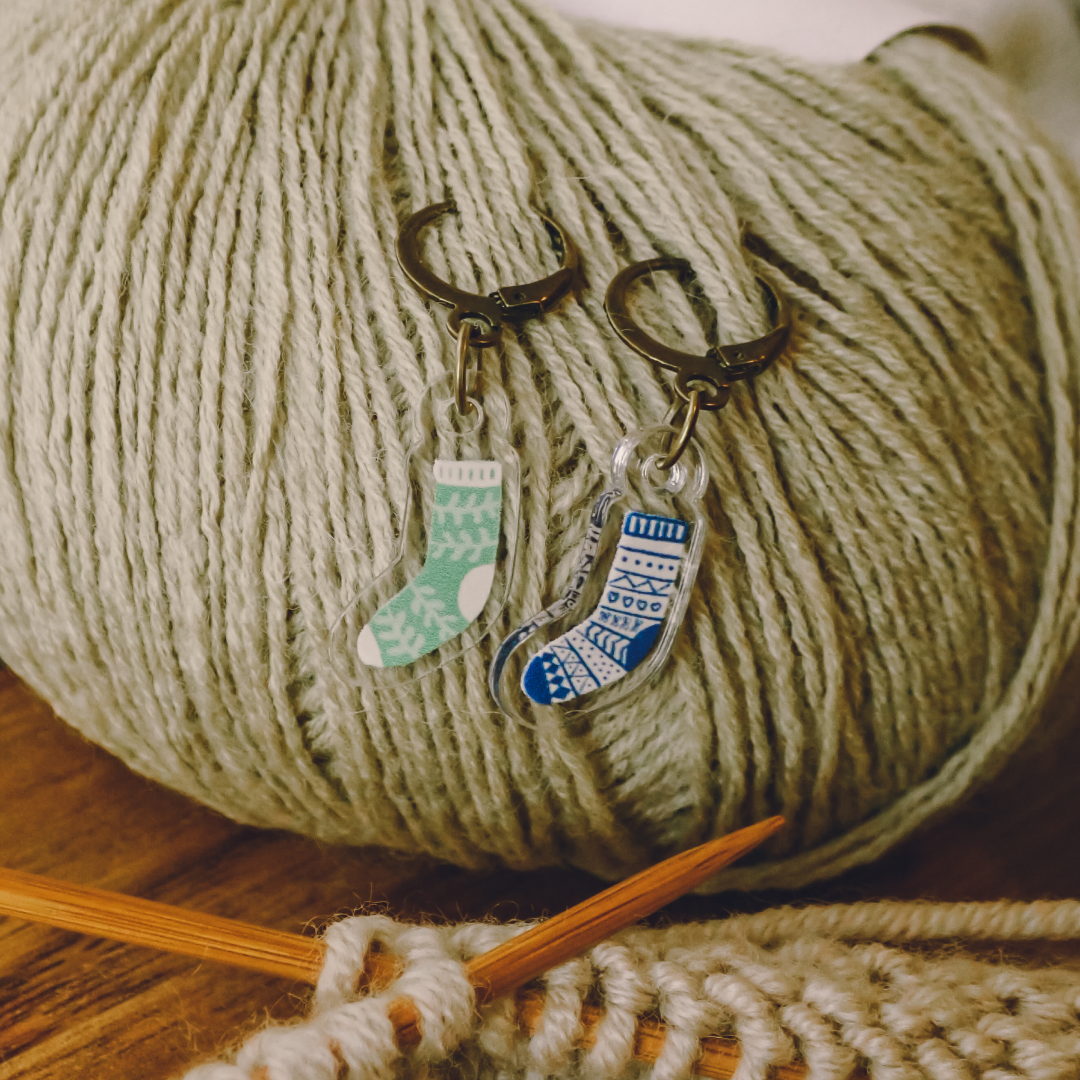 ❰ the Basil ❱ 記號扣 - 冬天保暖的藍綠襪 （一組4入）