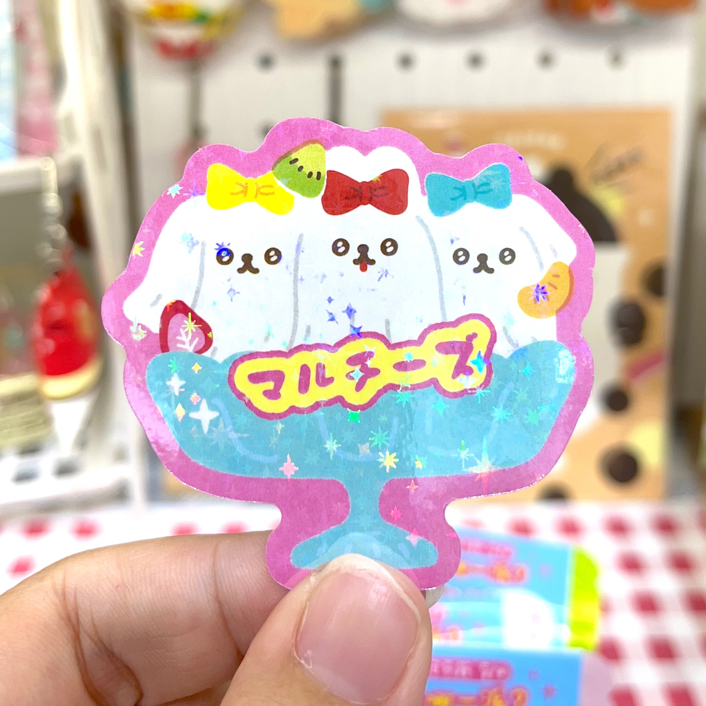 甜點生物-角色貼紙/單張閃膜貼紙