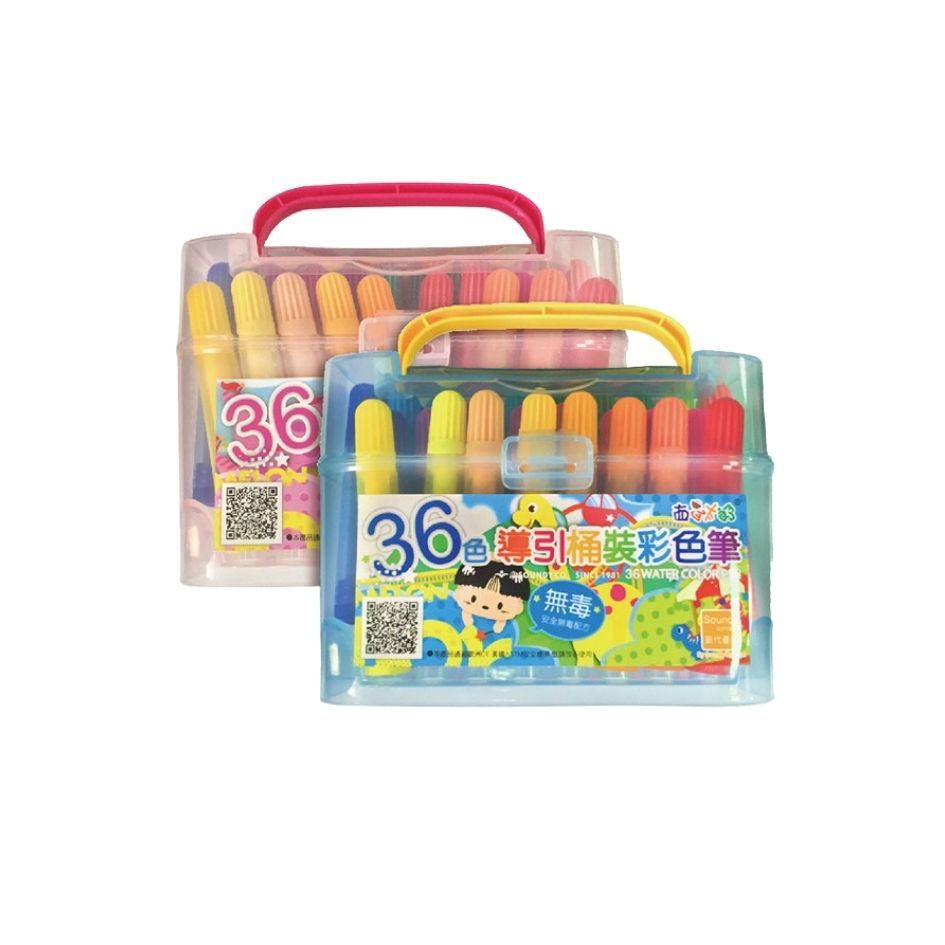 大盒裝36入 可水洗彩色筆 導引桶裝彩色筆 UBILIN 彩色筆 筆 水洗 24色 文具 彩繪 繪畫用