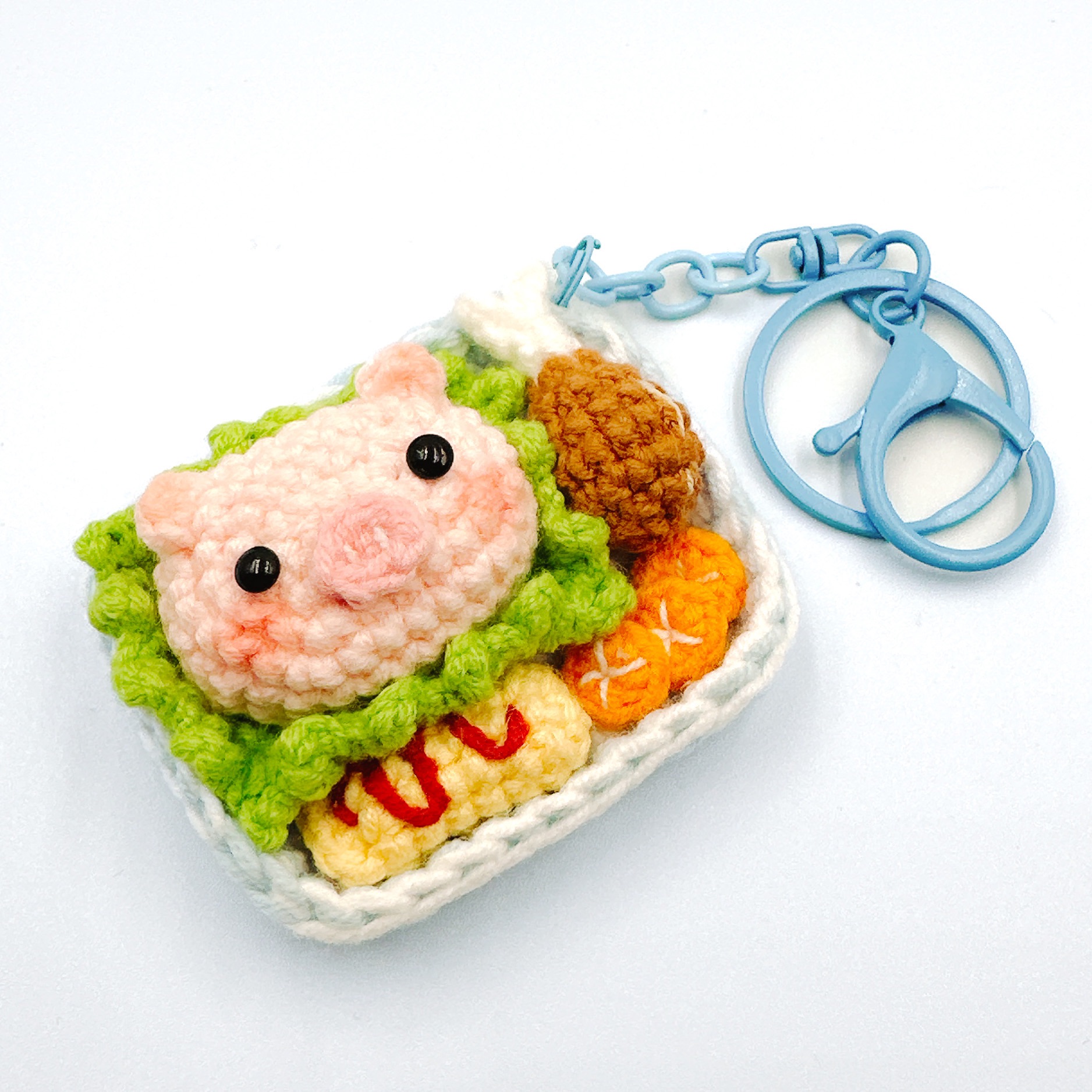 預購｜美食系列｜豬排便當｜鑰匙圈顏色隨機