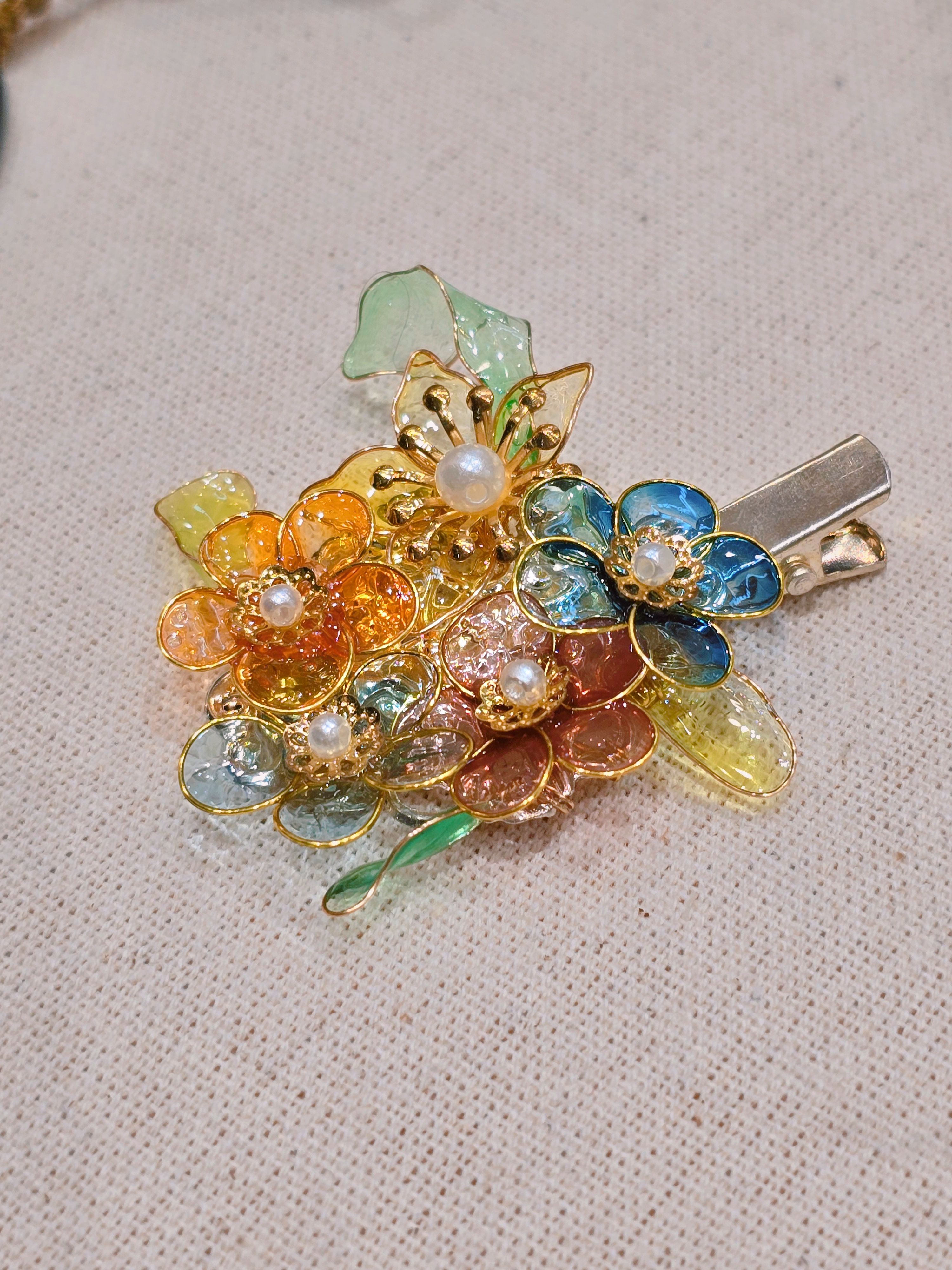 水晶花髮夾
