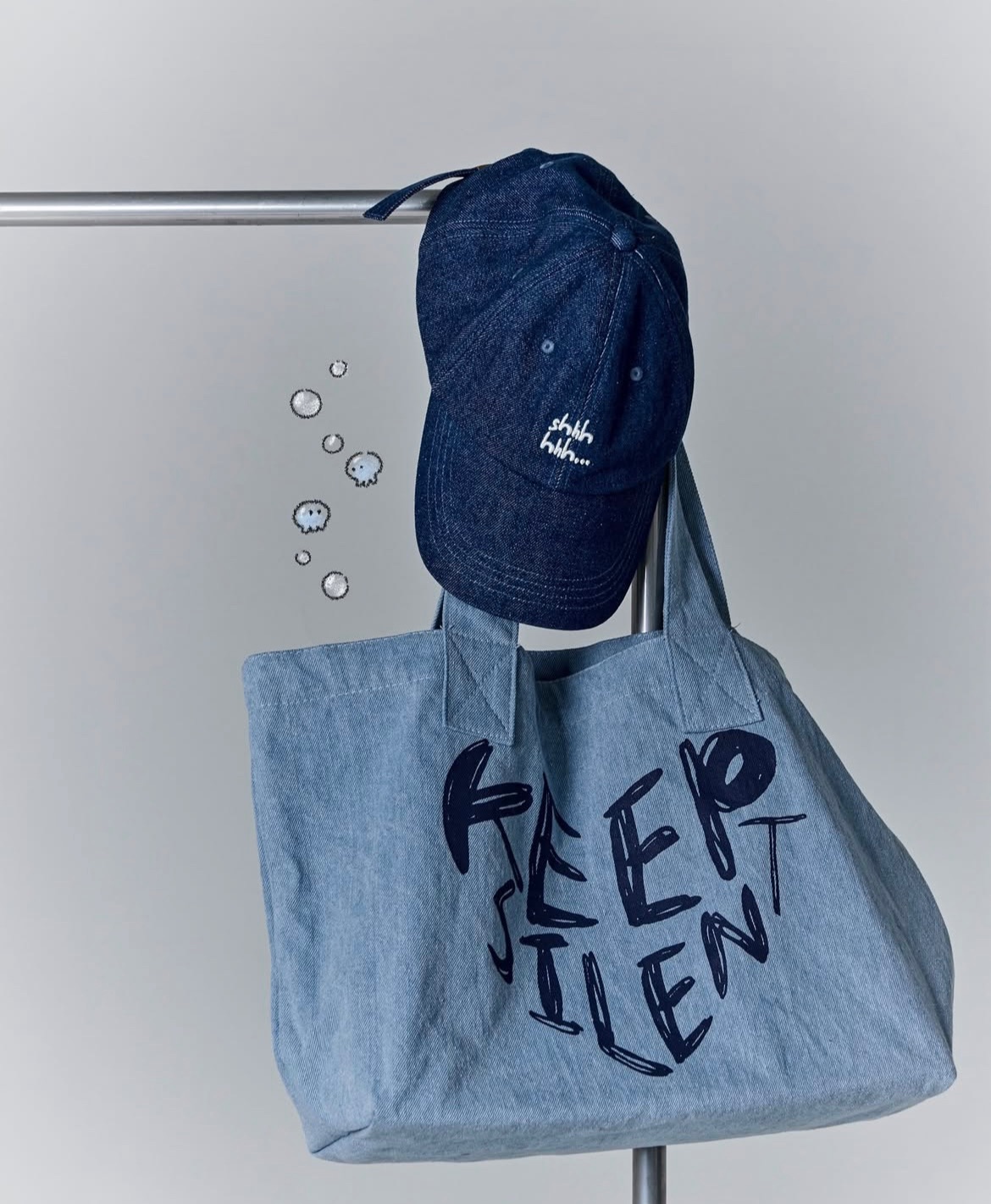 Keep Silent🦋shhh tote 丹寧托特包（預計4月初抵台）