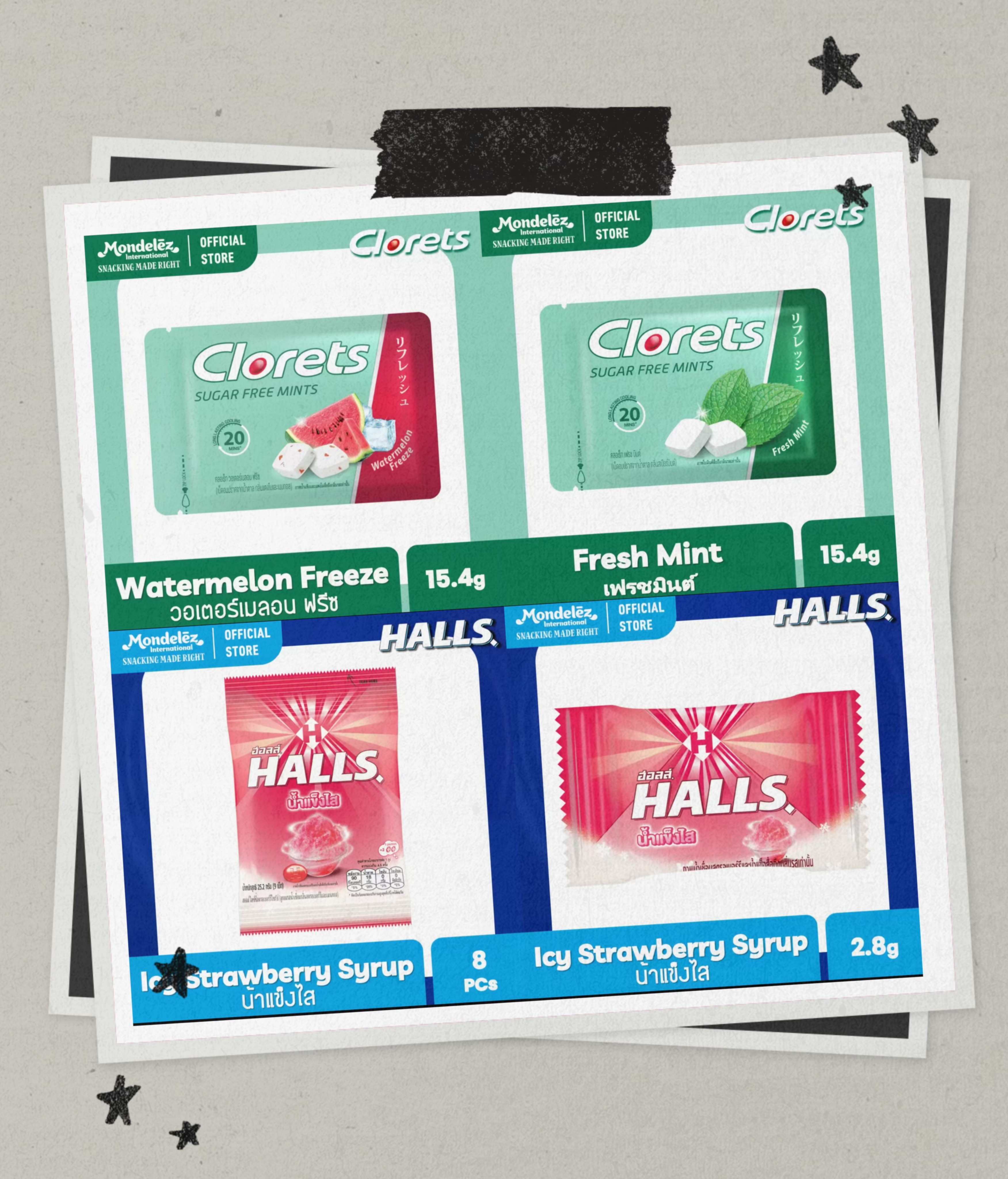 🇹🇭泰國零食《Clorets / Halls》西瓜口味🍉/草莓口味🍓薄荷糖（預計4月初抵台）