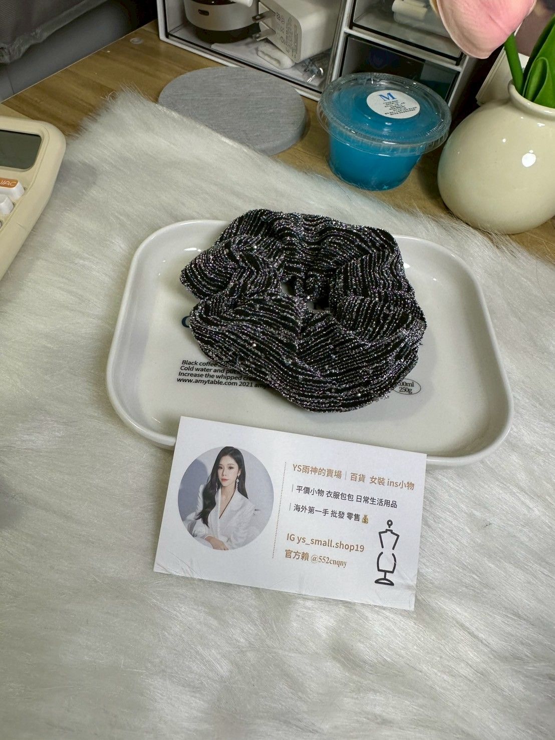 韓國歐膩推薦 銀色系閃髮圈大腸圈