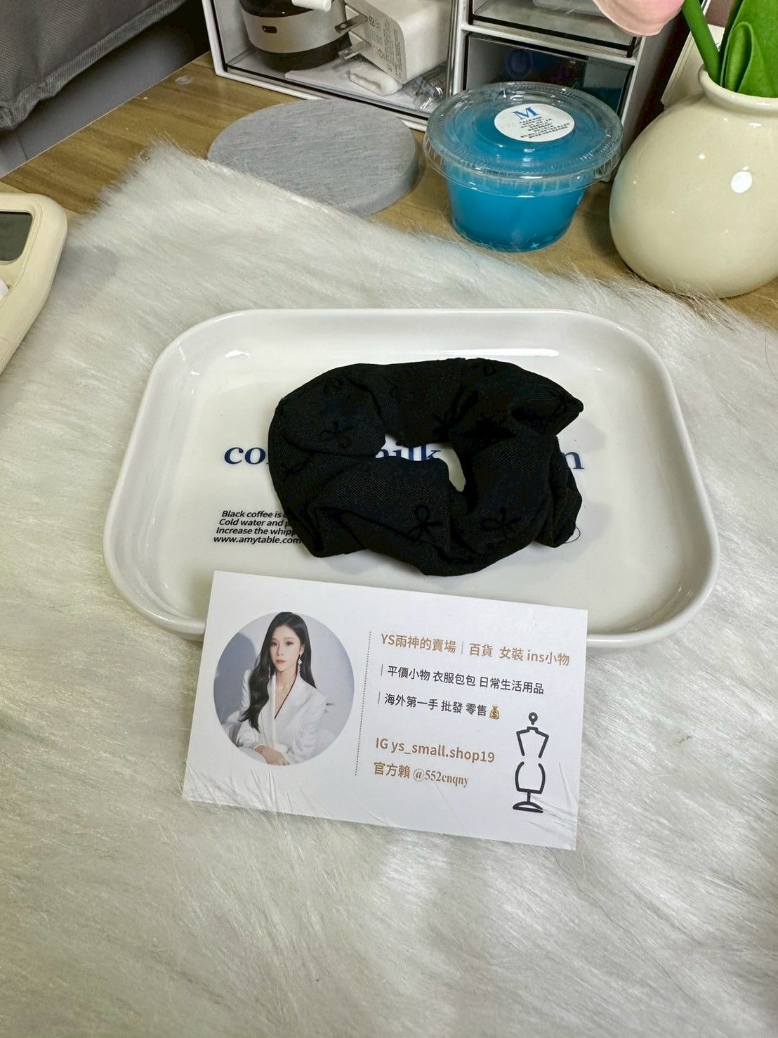 韓國歐膩推薦 黑色蝴蝶結髮圈大腸圈