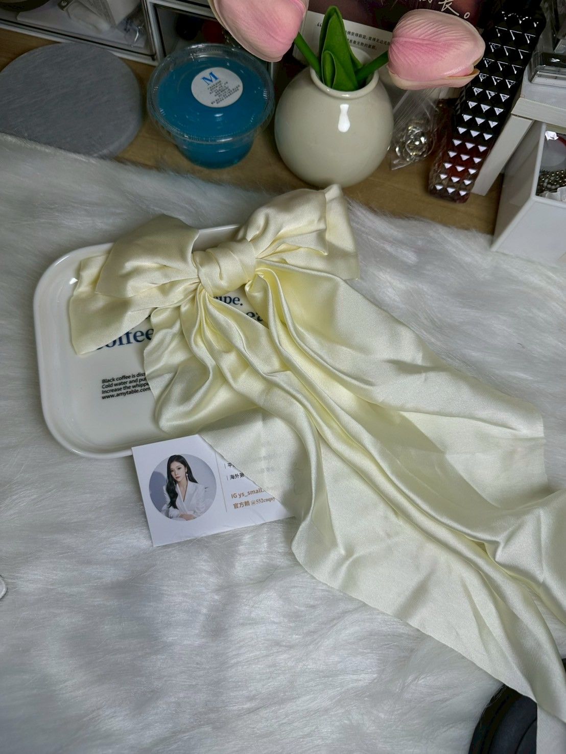 奶白海邊宴會生日必備蝴蝶結髮夾