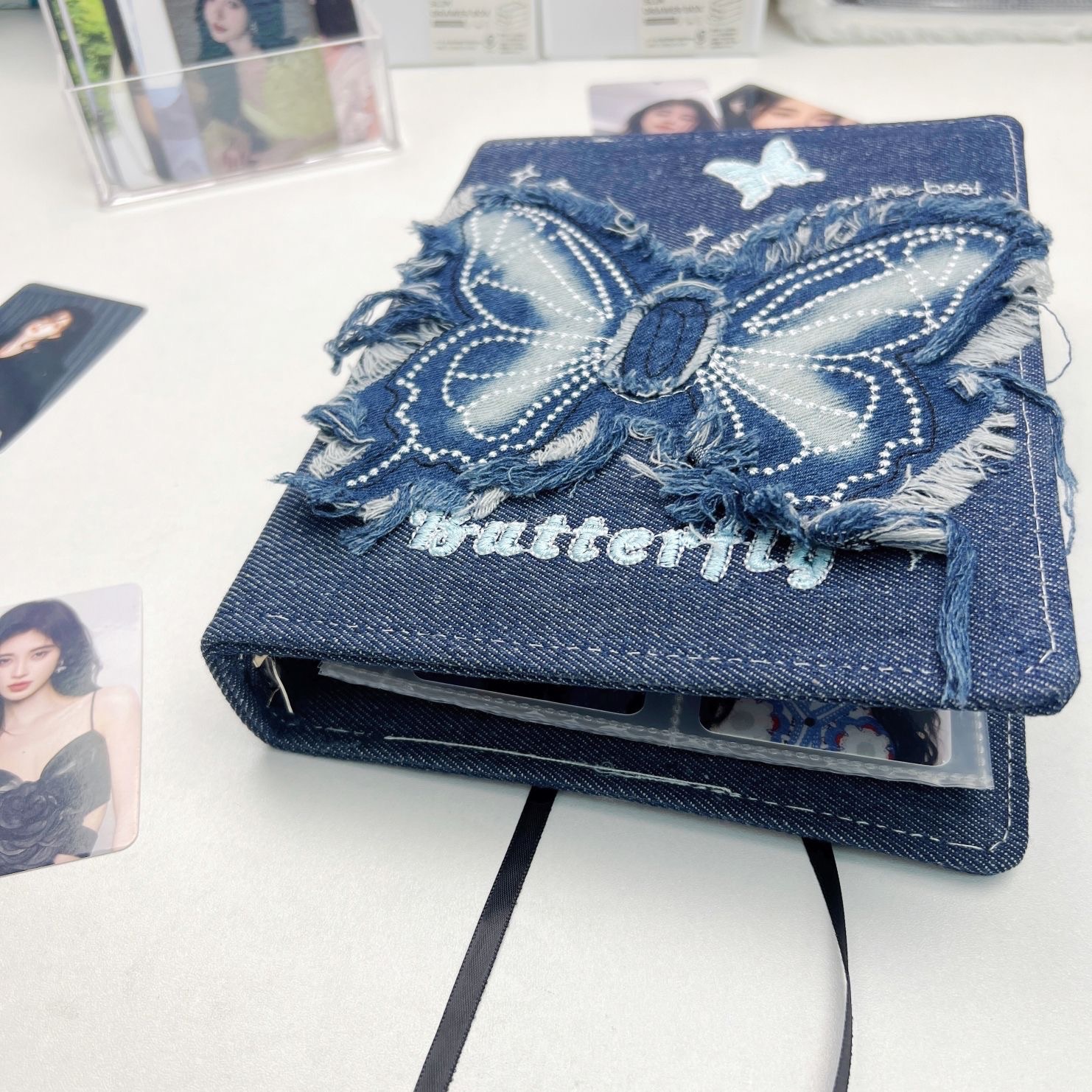 Ins牛仔蝴蝶四宮格卡冊