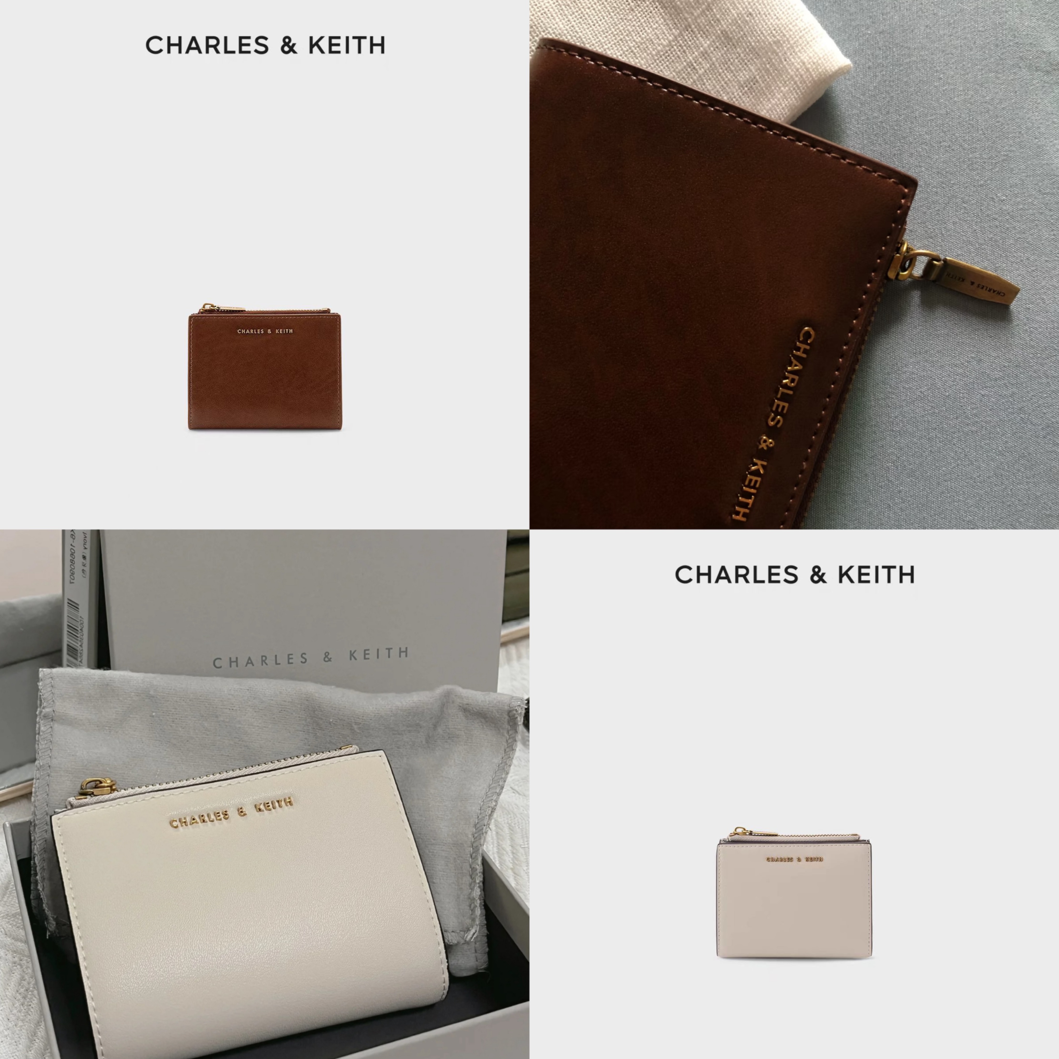 預購 CHARLES＆KEITH 小ck 人氣款短款 PU 錢包色