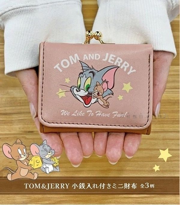 小怪獸日本代購🌸現貨 日本財布 湯姆貓與傑利鼠 三折短夾 皮夾 摺疊夾 零錢包 短夾 錢包 湯姆 傑利 貓與老鼠 湯姆