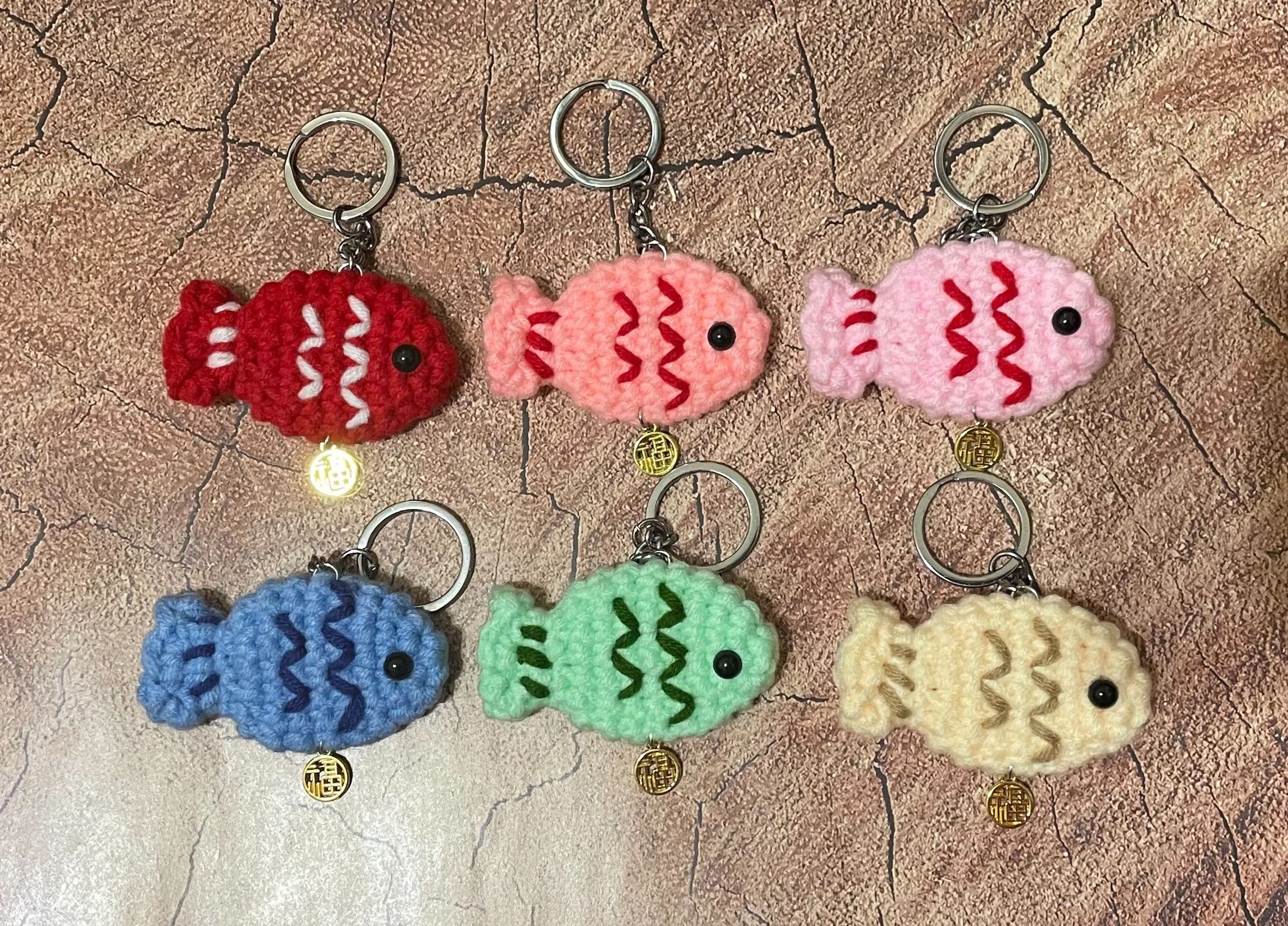 手工編織吊飾-祈福小魚（台灣製毛線）