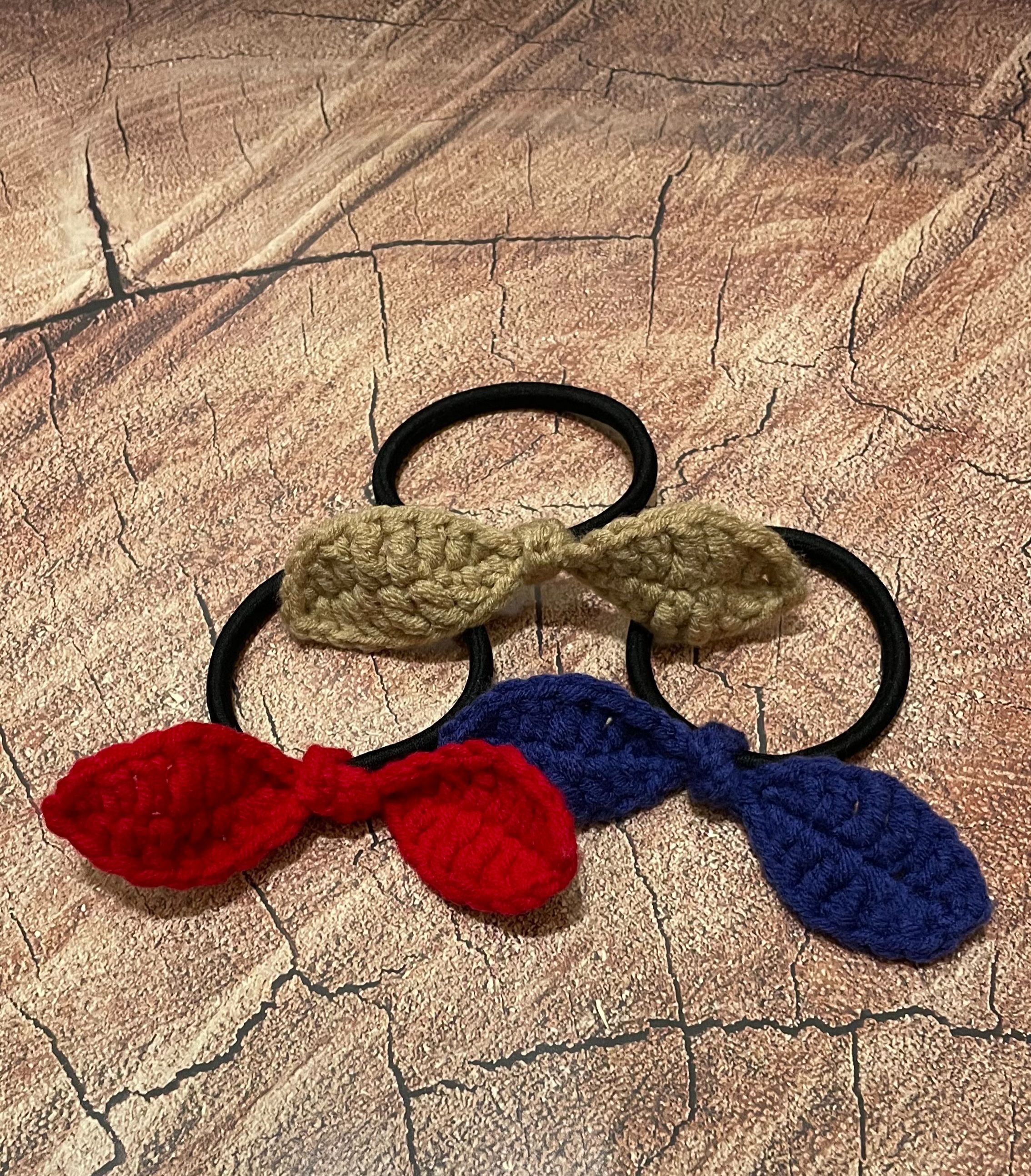 手工編織蝴蝶結髮圈（台灣製毛線）