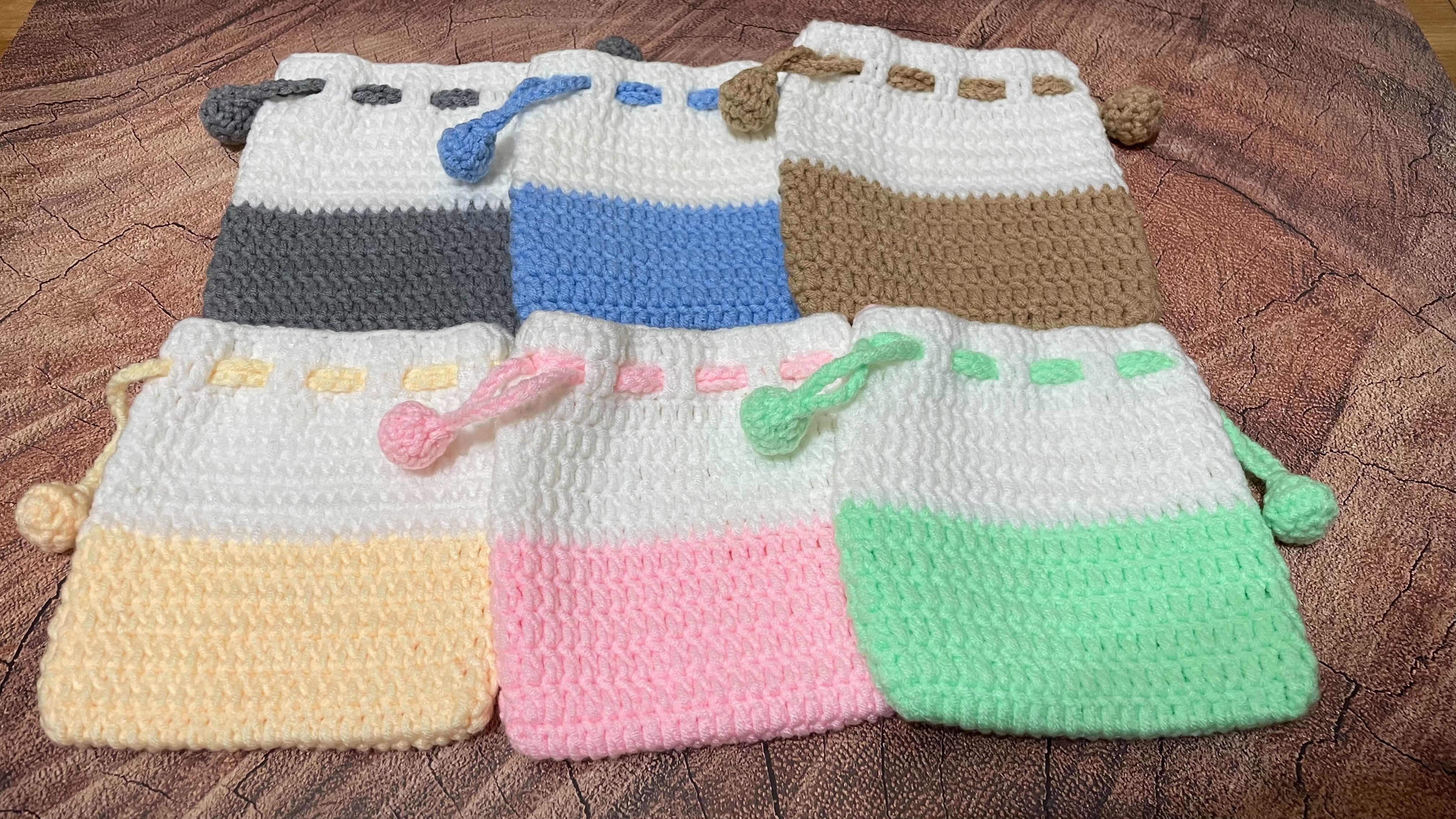 手工編織束口袋（台灣製毛線）