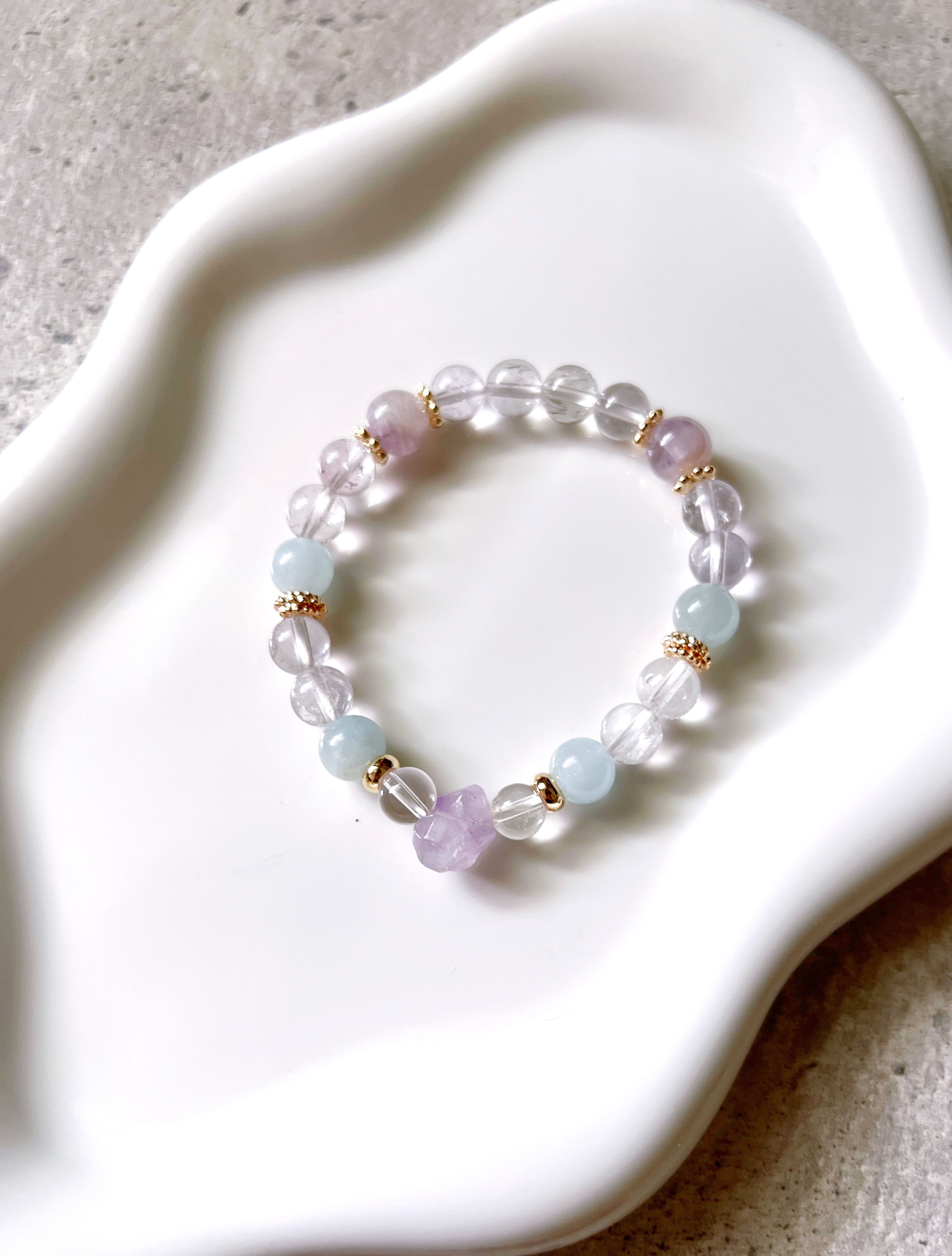 ✧午後花影✧迷你紫晶牙設計手串✧