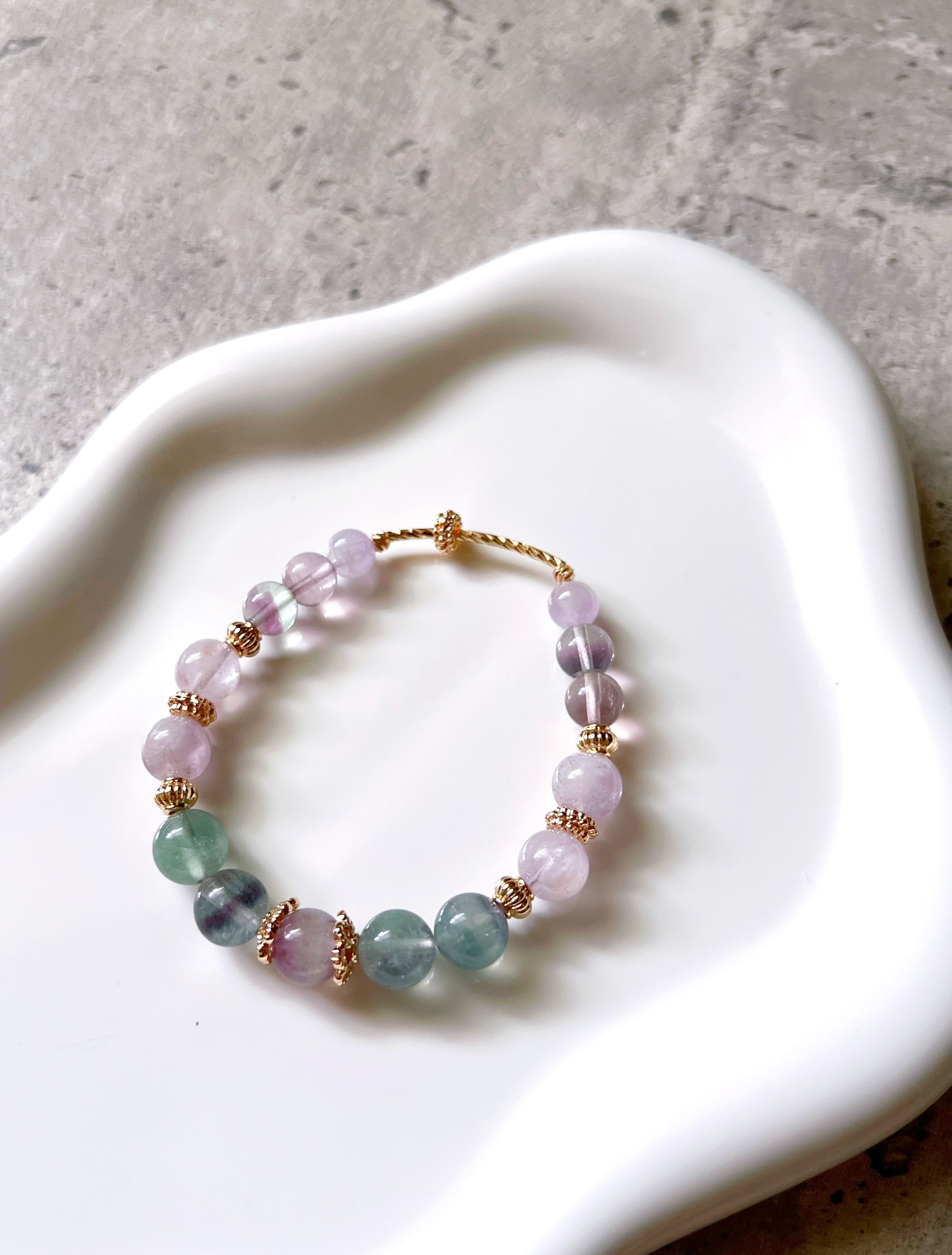 ✧藍紫秘境✧夢幻螢石薰衣草紫晶手鍊✧