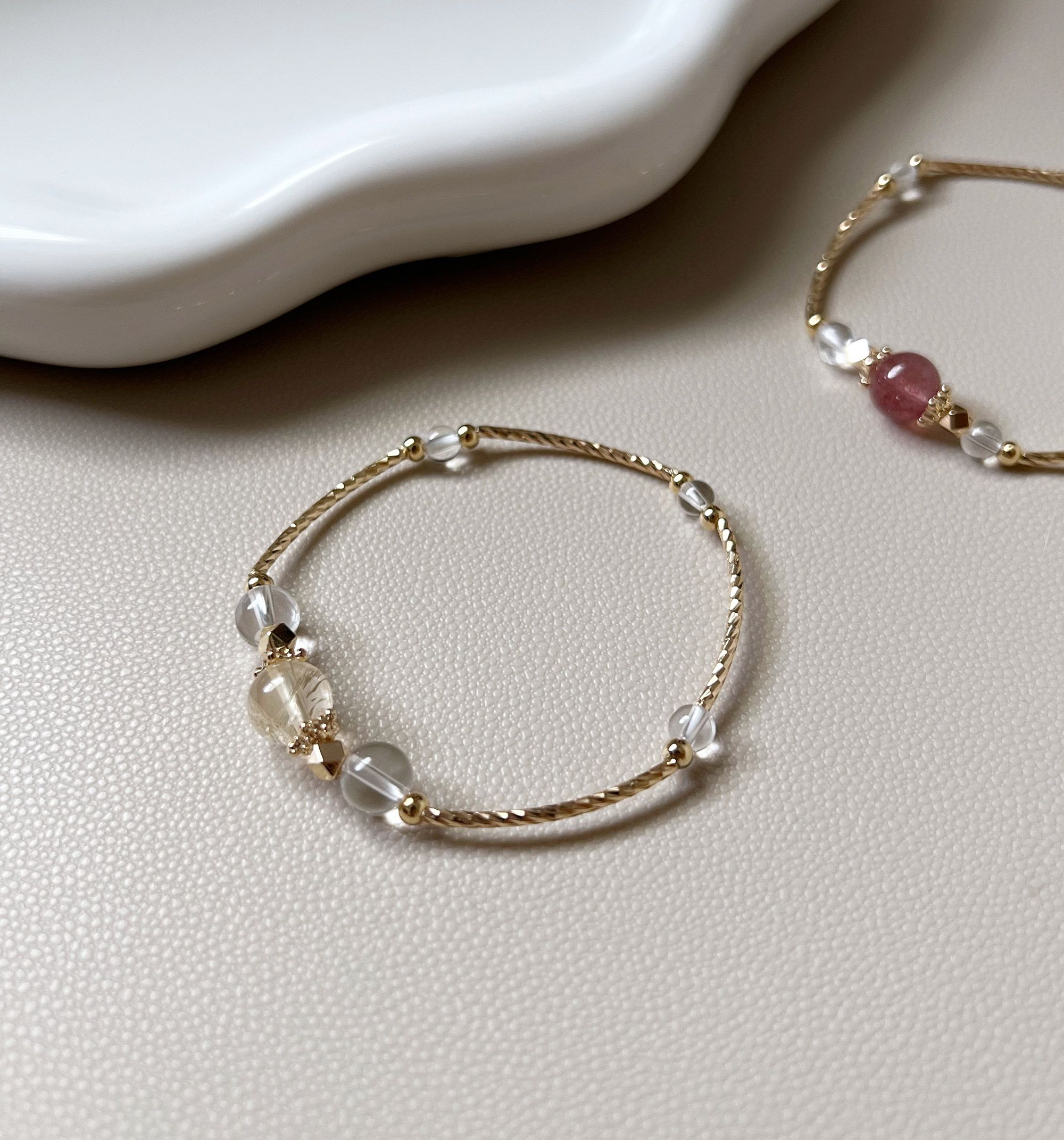 ✧澄光心願✧黃水晶白水晶手鍊✧