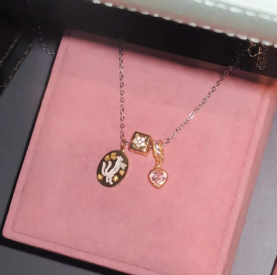 貓咪愛心鑽項鍊💎