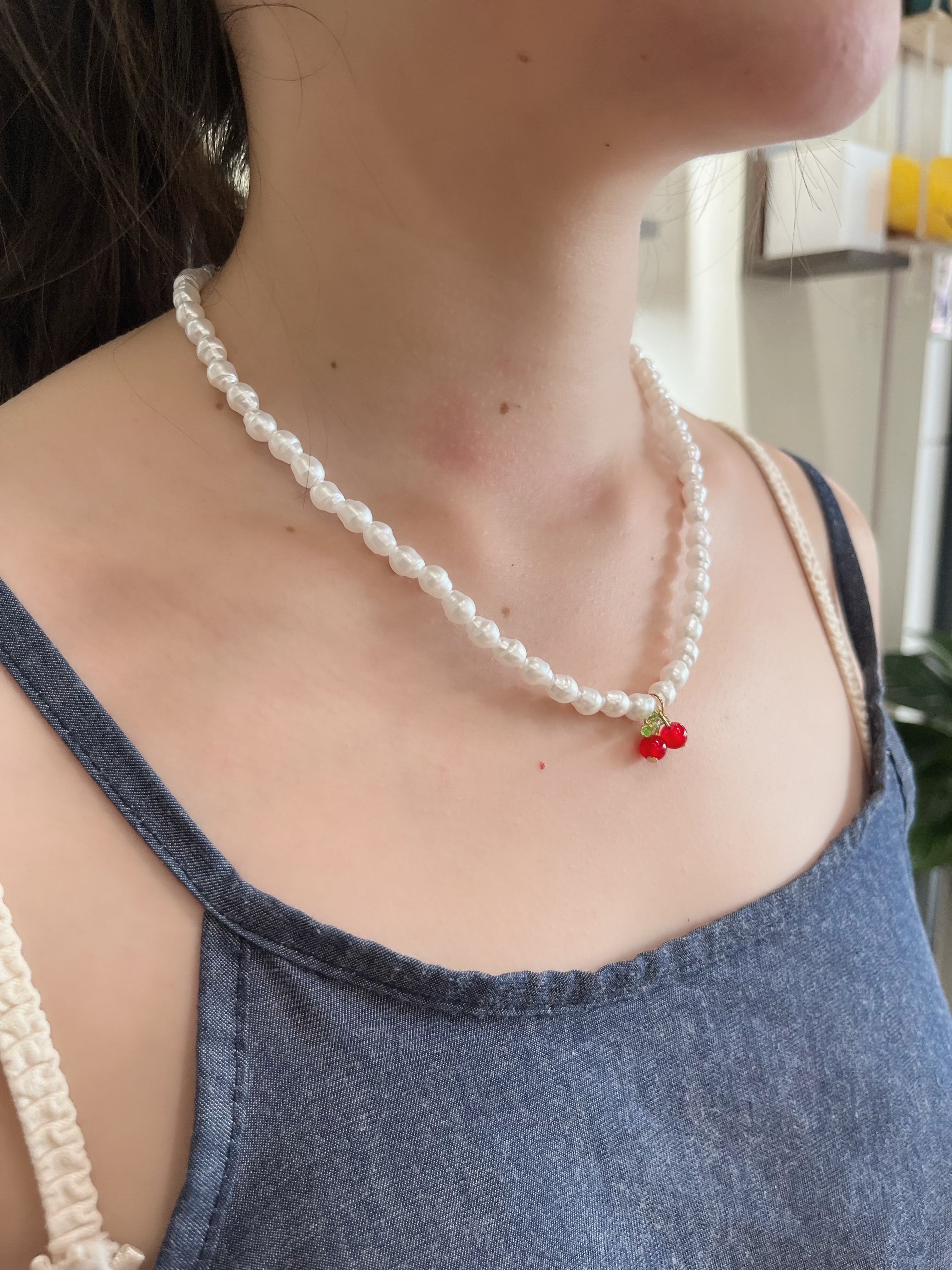 櫻桃仿珍珠項鍊🍒