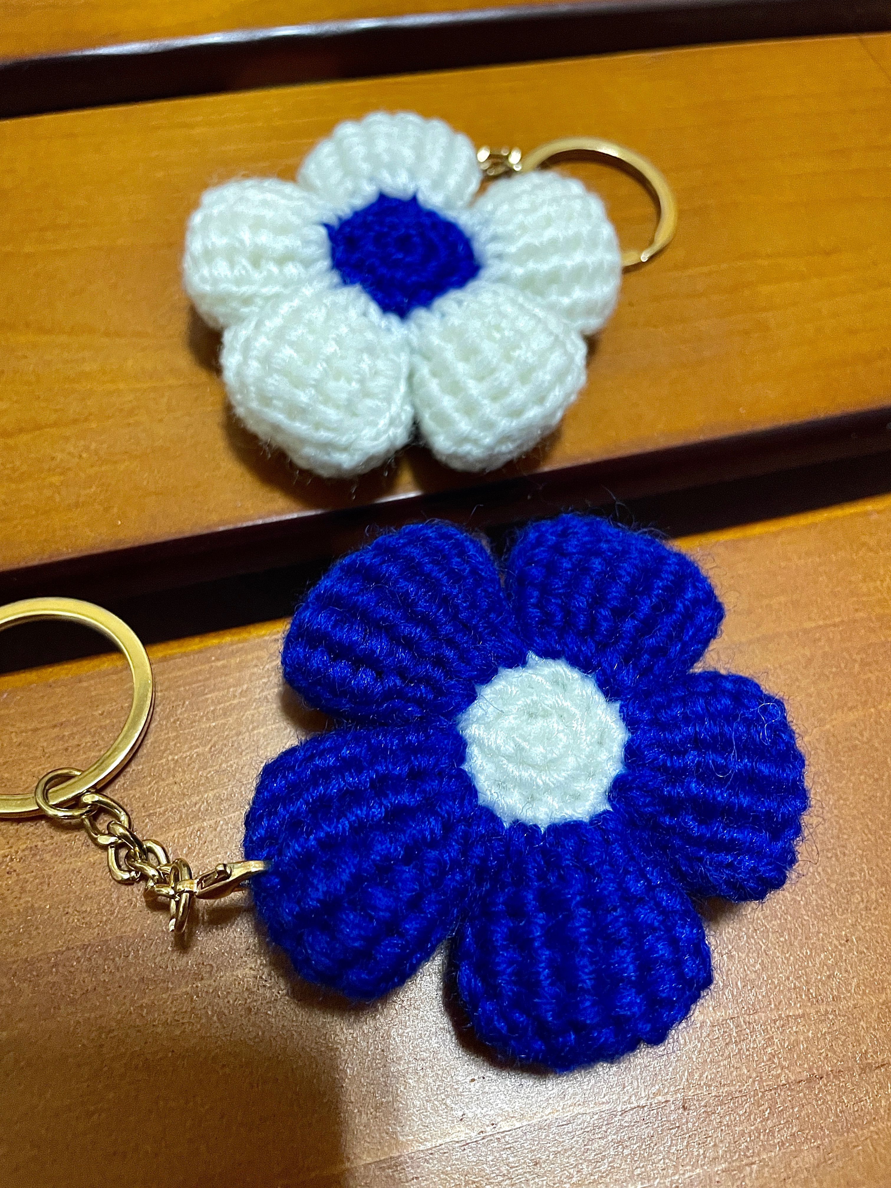 手工針織花花吊飾