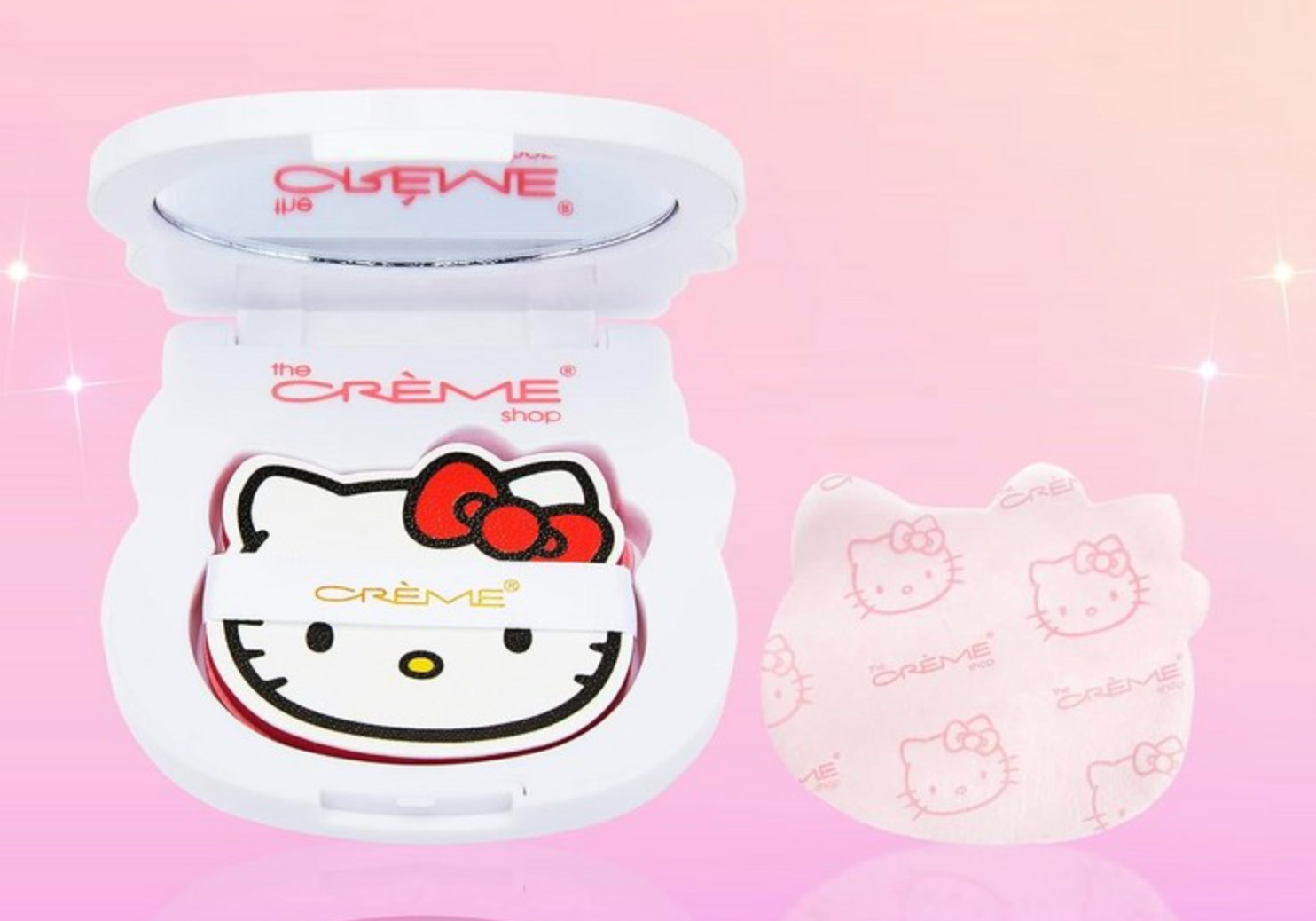 正版 hello kitty 粉色吸油面紙粉餅盒