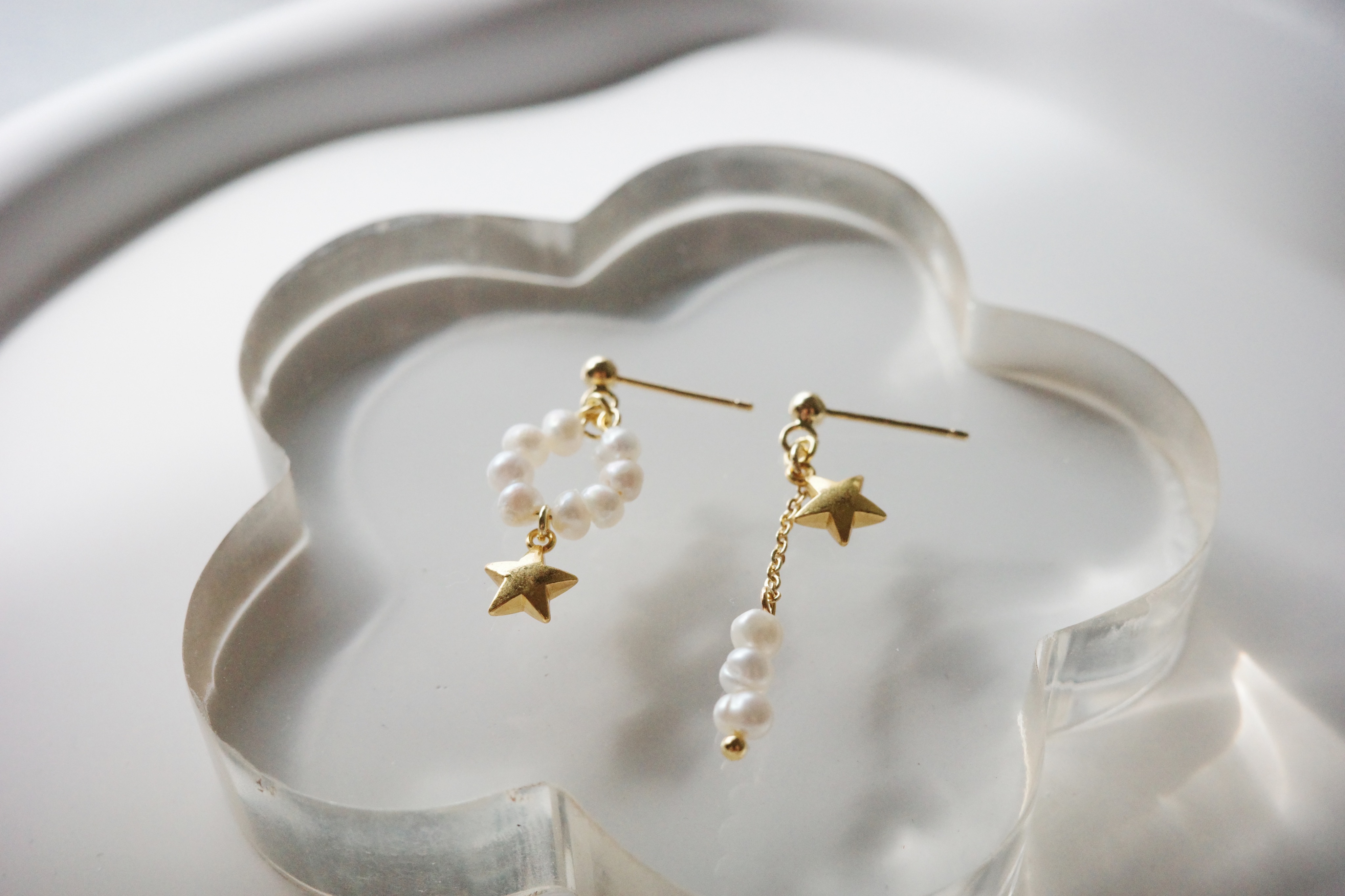 ❁AStarIsBorn系列｜星與珍珠｜手作珍珠耳環