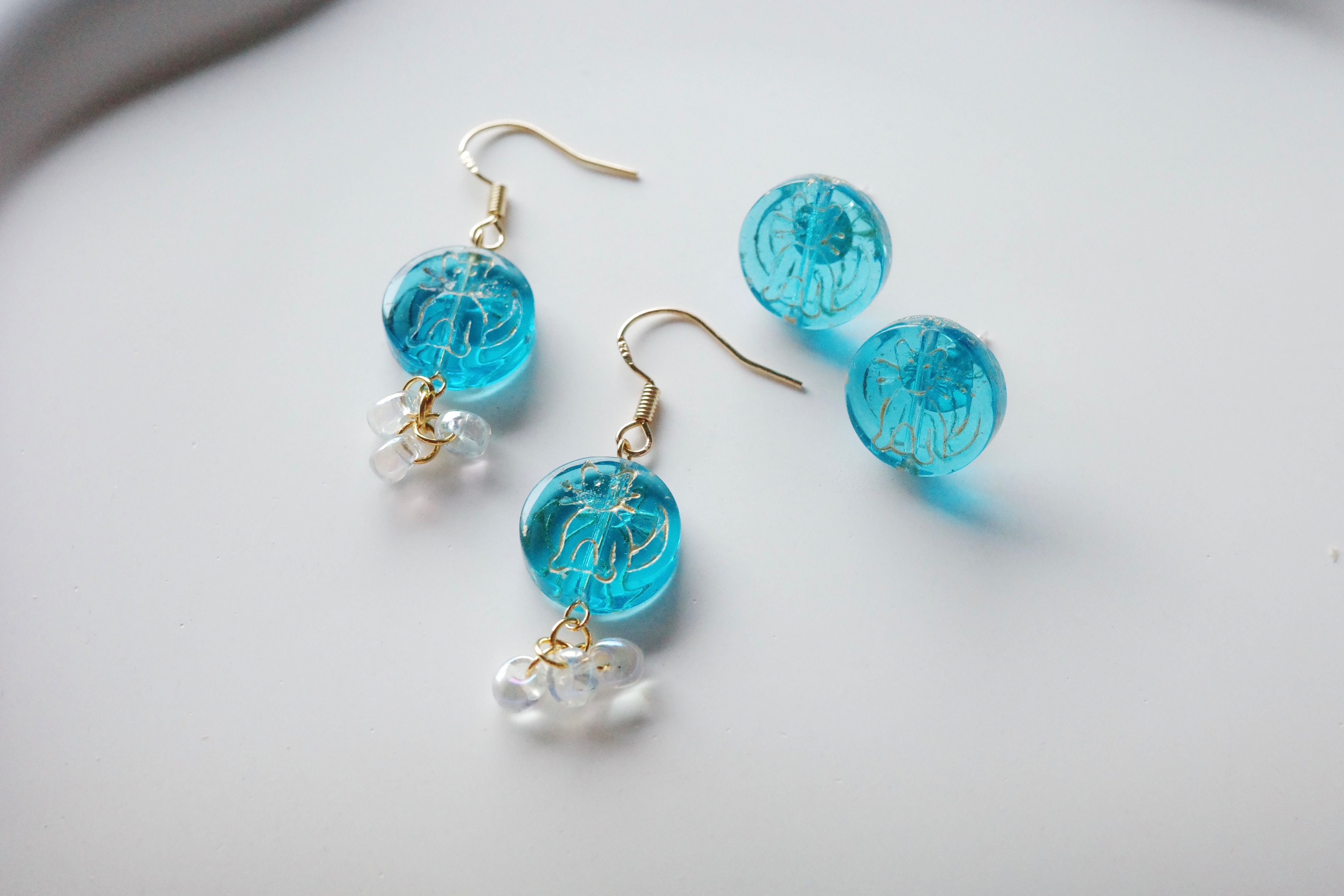 ❁宇宙之間系列｜藍光貓影｜手作耳環