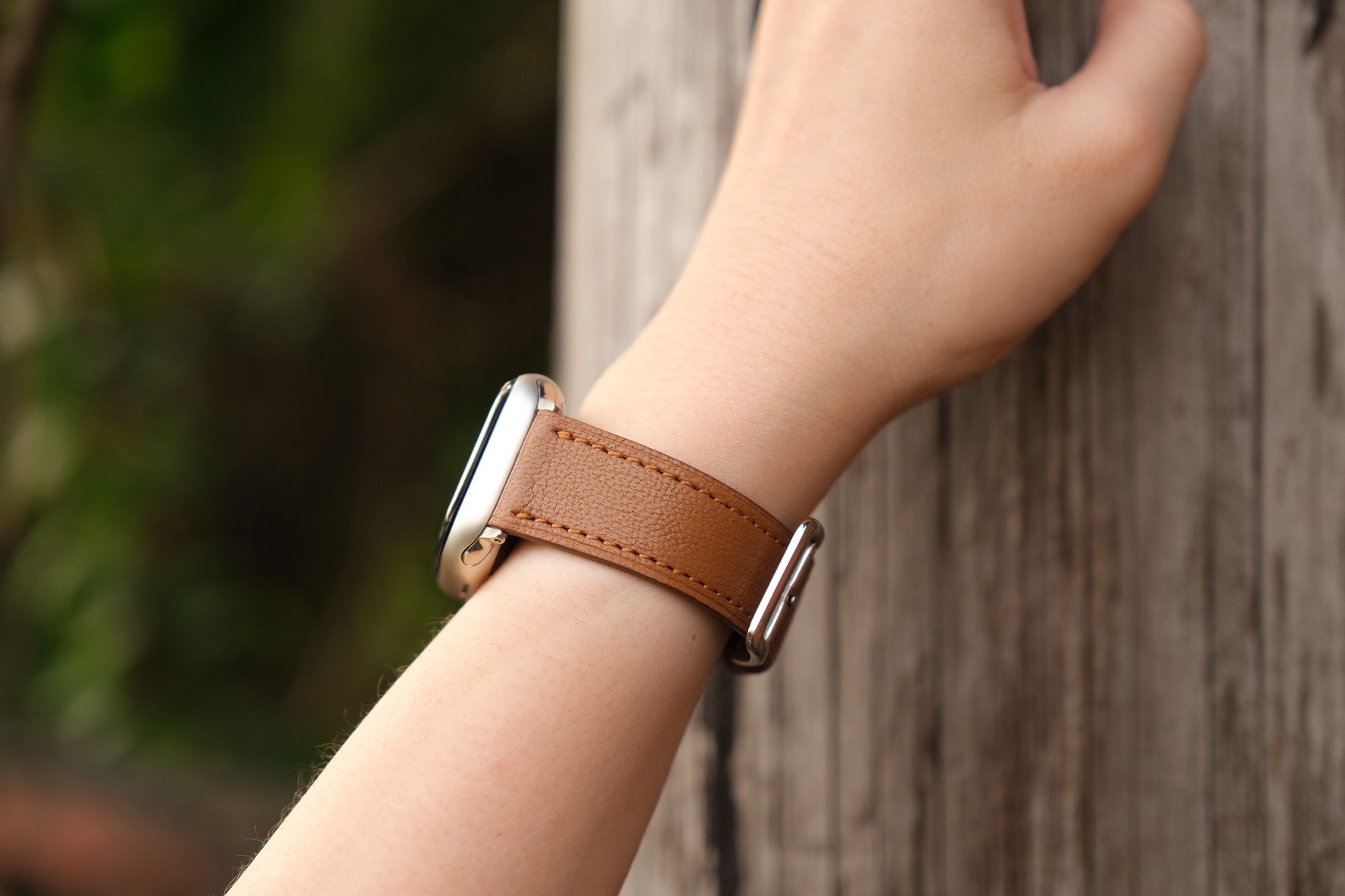 （金蔥棕） 植鞣山羊皮 Apple Watch band