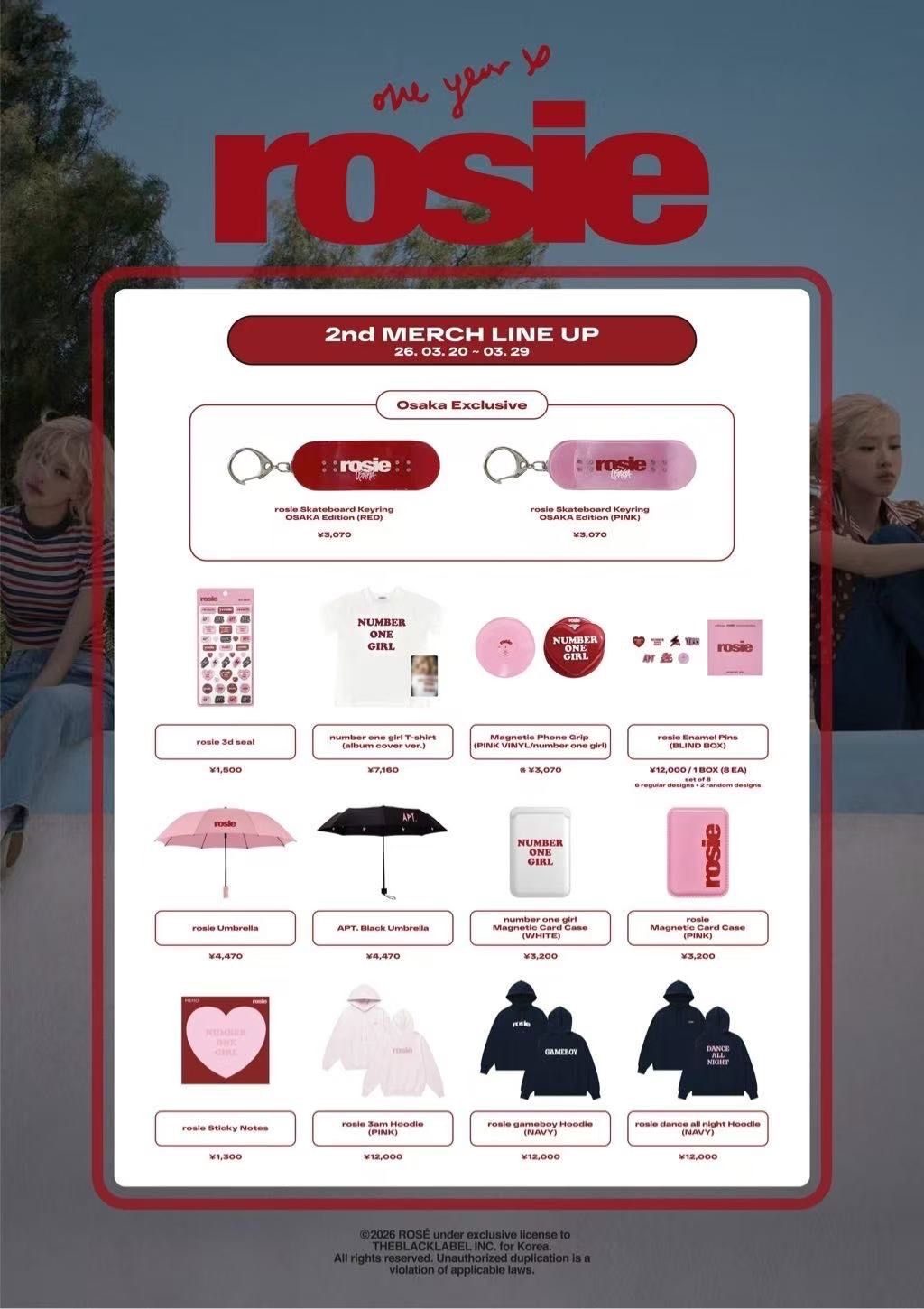 新品速團｜🇯🇵ROSÉ Rosie大阪線下快閃（本次不參與滿額拍立得）