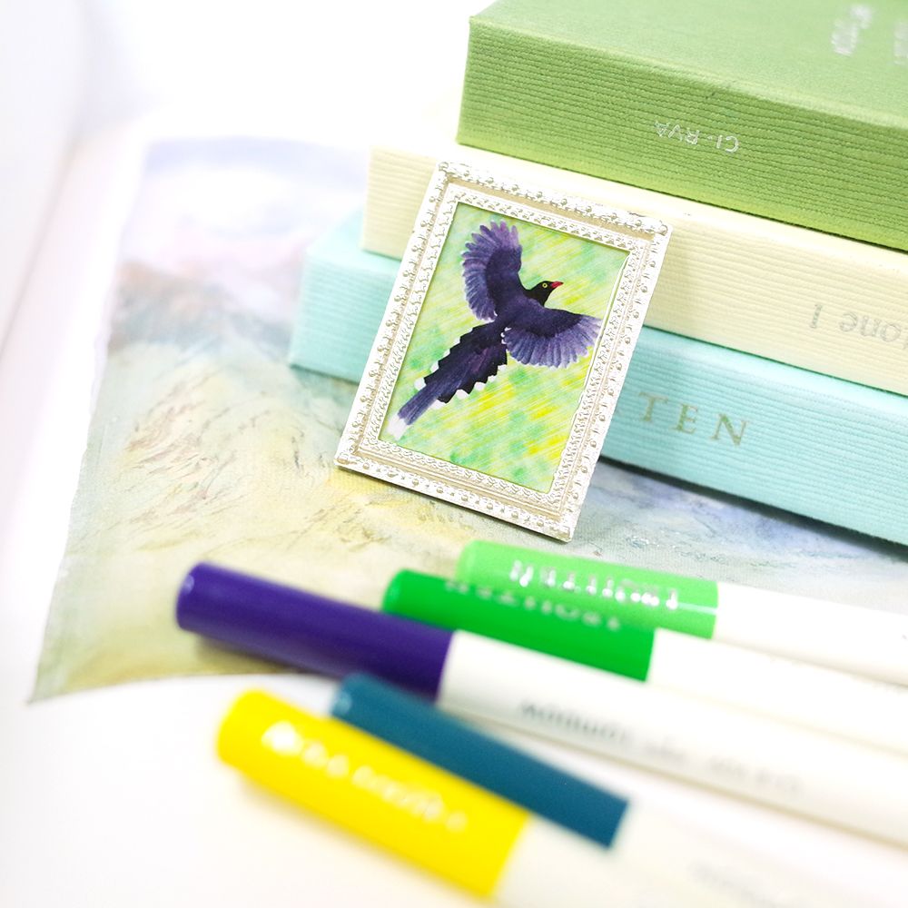 臺灣特有種鳥類繪畫鑰匙圈│臺灣藍鵲/白耳畫眉/赤腹山雀/大冠鷲/東方草鴞