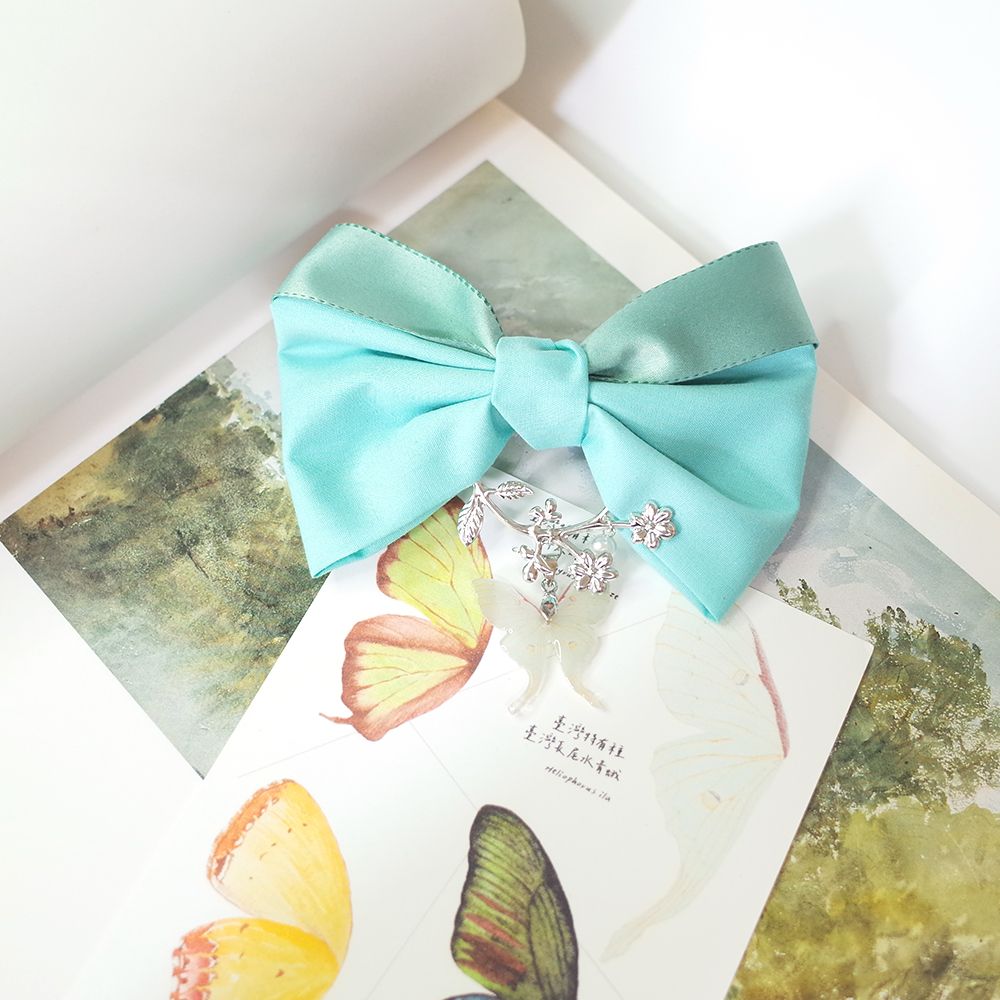 臺灣特有種蝶蛾蝴蝶結髮夾│臺灣長尾水青蛾/琉璃帶鳳蝶/紫日灰蝶