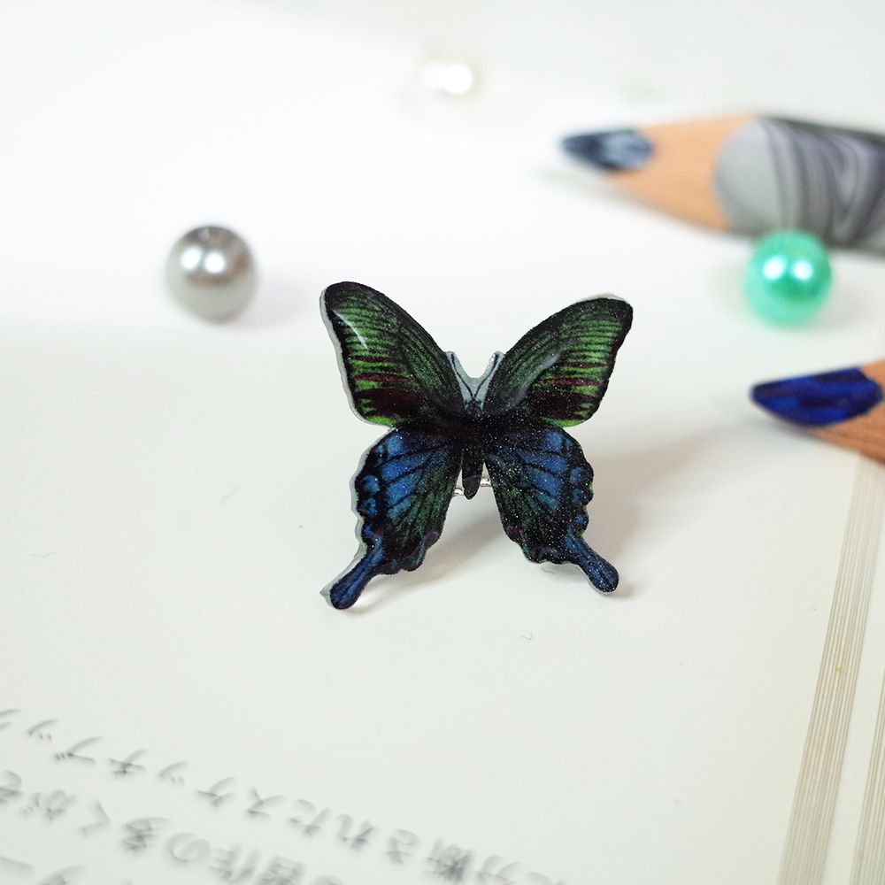 臺灣特有種蝶蛾醫療鋼耳骨夾│琉璃帶鳳蝶