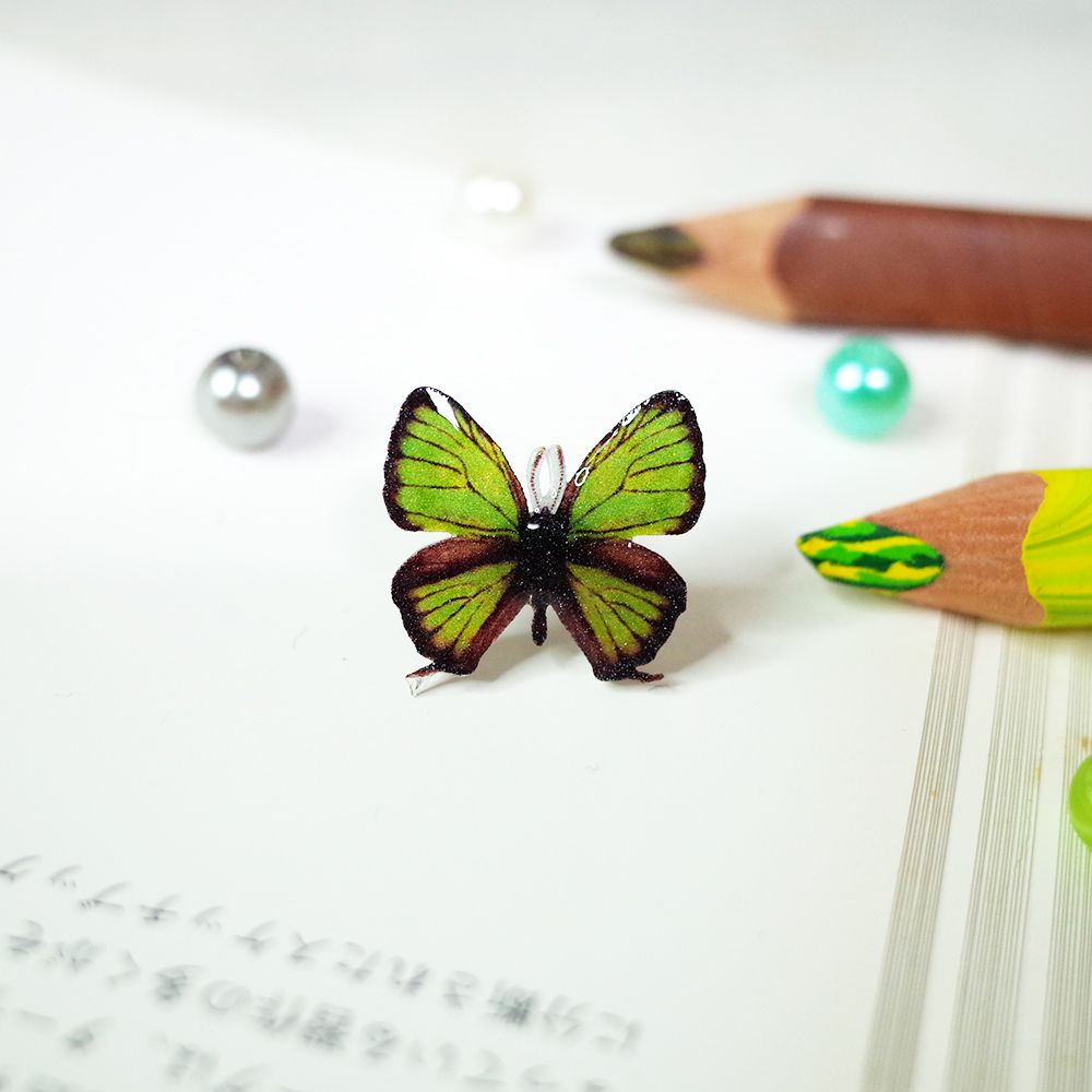 臺灣特有種蝶蛾醫療鋼耳骨夾│西風翠灰蝶