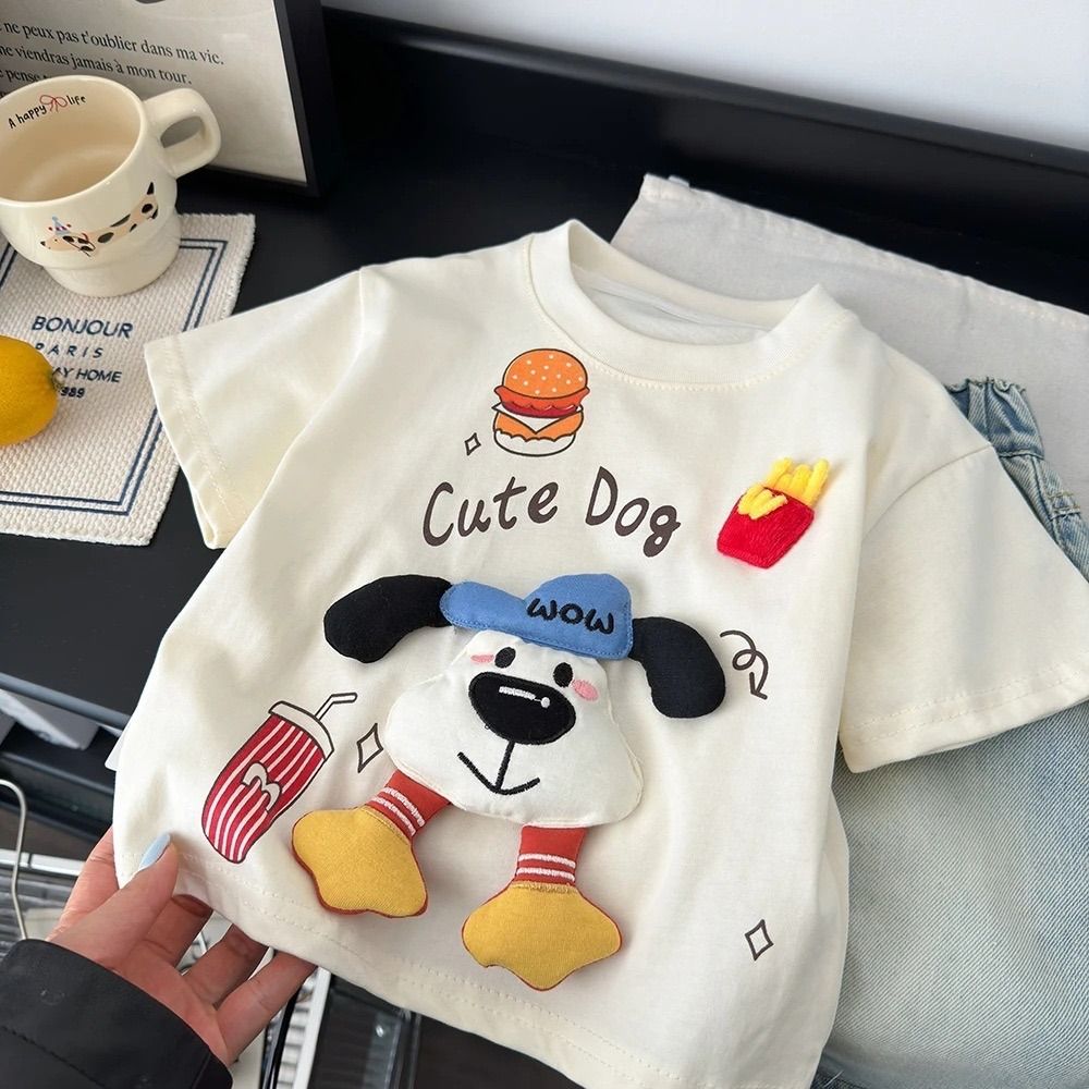 🐶Cute Dog 立體短袖Tee｜可愛狗狗x美式快餐元素🍟