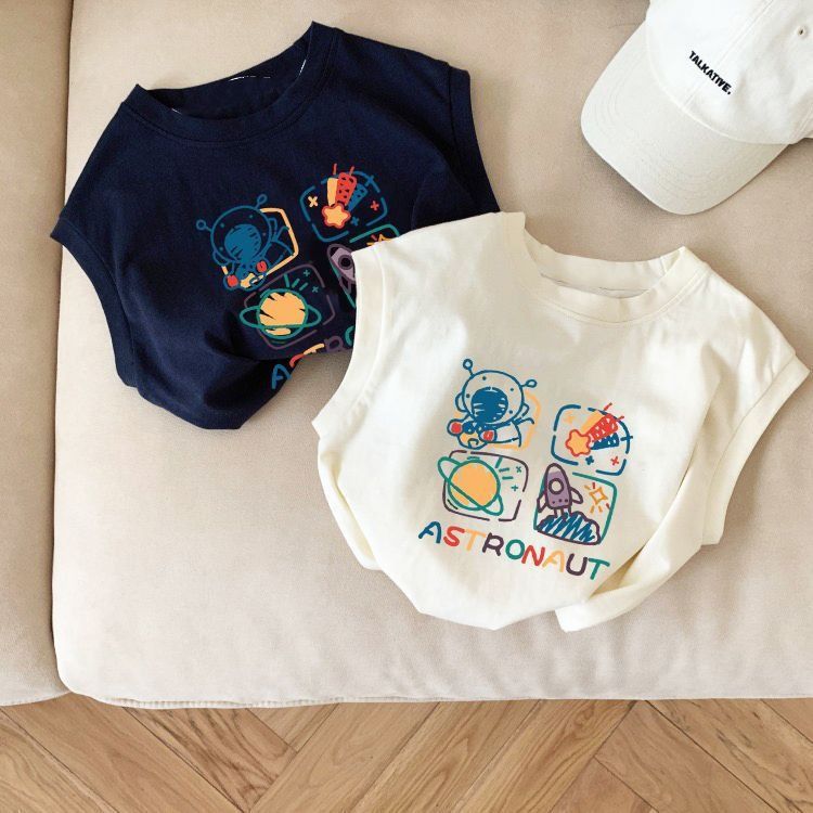 🚀 太空小勇士無袖Tee｜2色入・夏日探險出發！