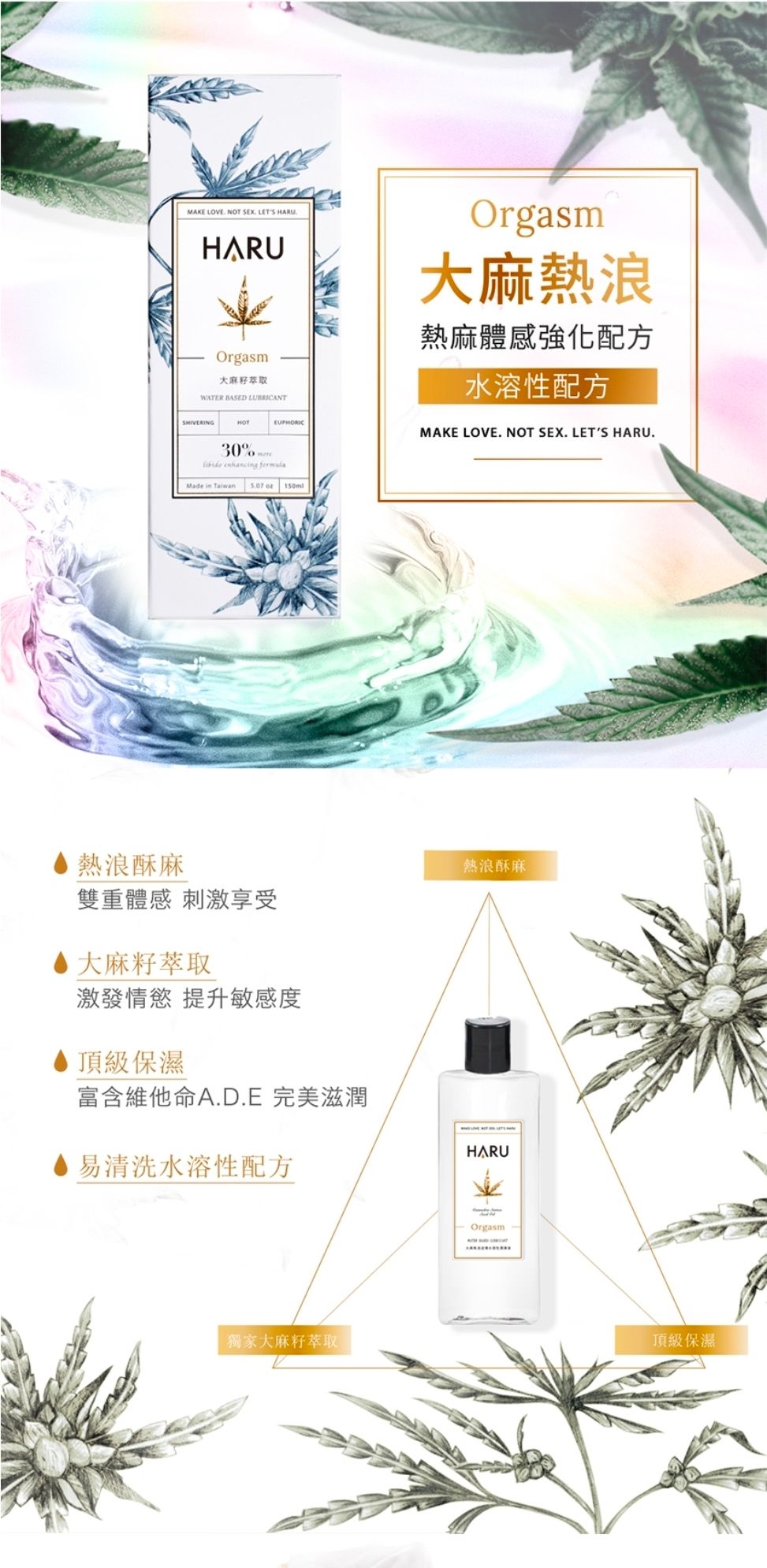 HARU 大麻熱浪迷情水溶性潤滑液 150ml