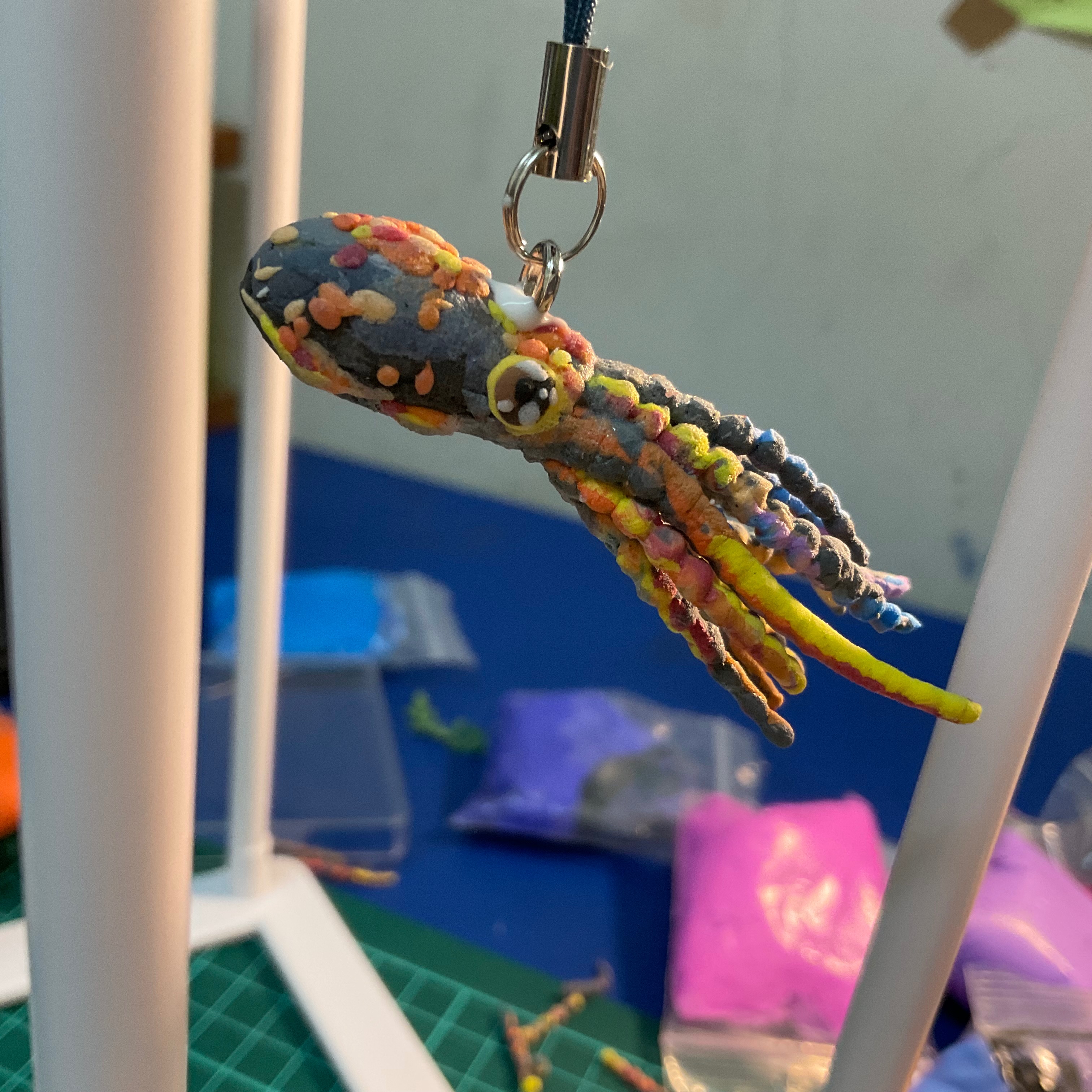 年年有餘 —— 黏土做的鬥魚 x 魷魚小吊飾