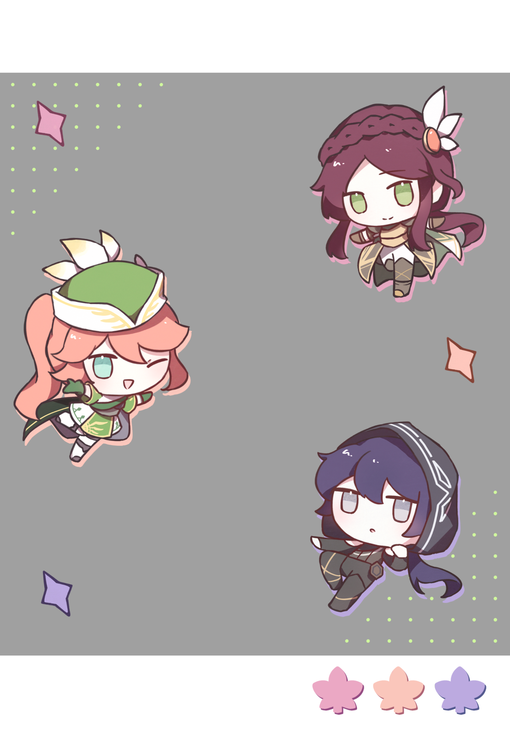 弓箭手三姊妹 壓克力透卡