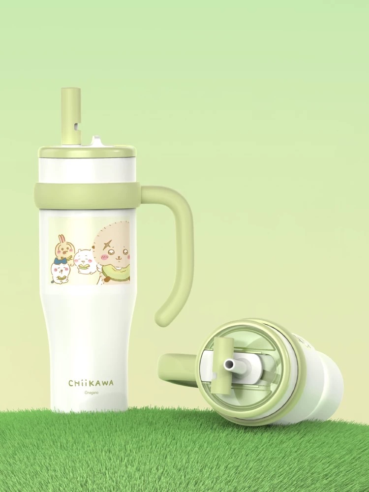 MINISO名創優品chiikawa保溫杯吸管杯316車載大容量水杯冰霸杯