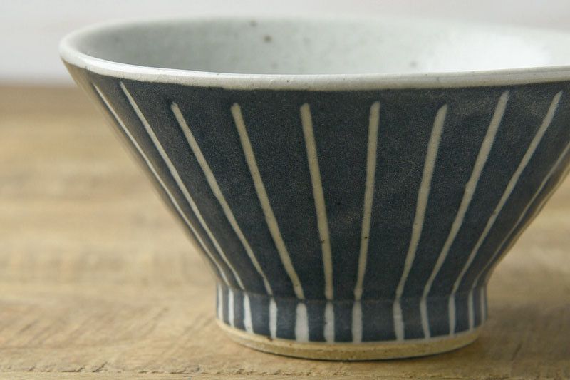 日本製 美濃燒 富士山形飯碗