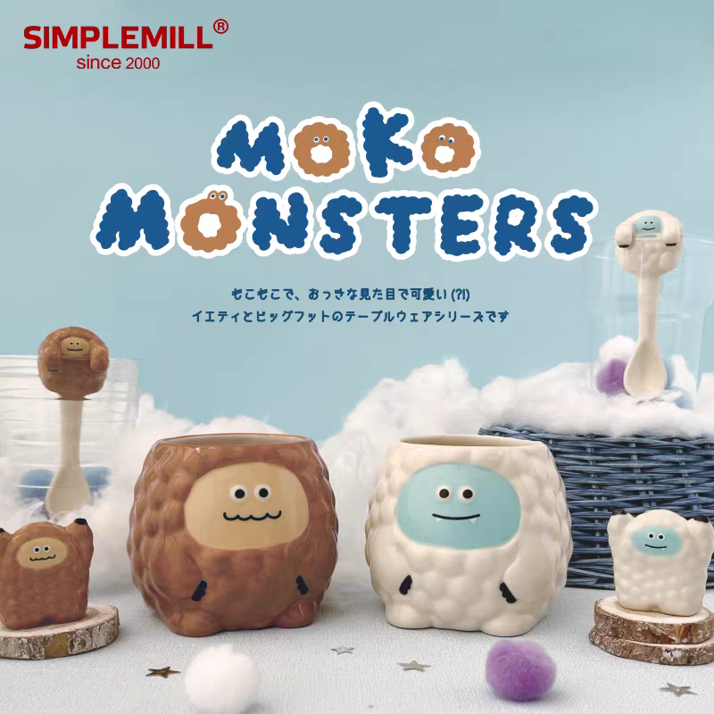 日本 decole 貓咪 大腳怪 雪怪 馬克杯  筷架 湯匙