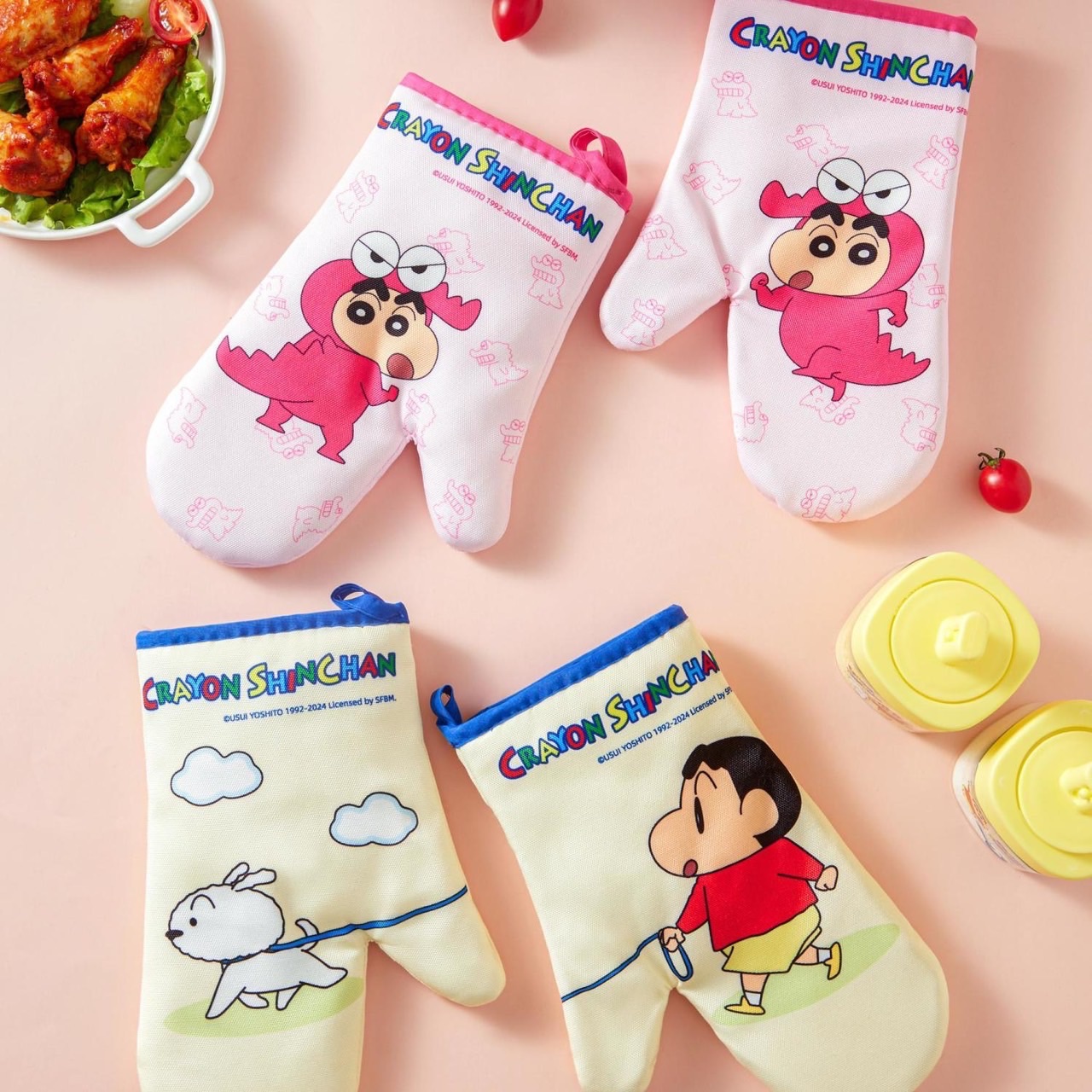 正版授權蠟筆小新隔熱手套