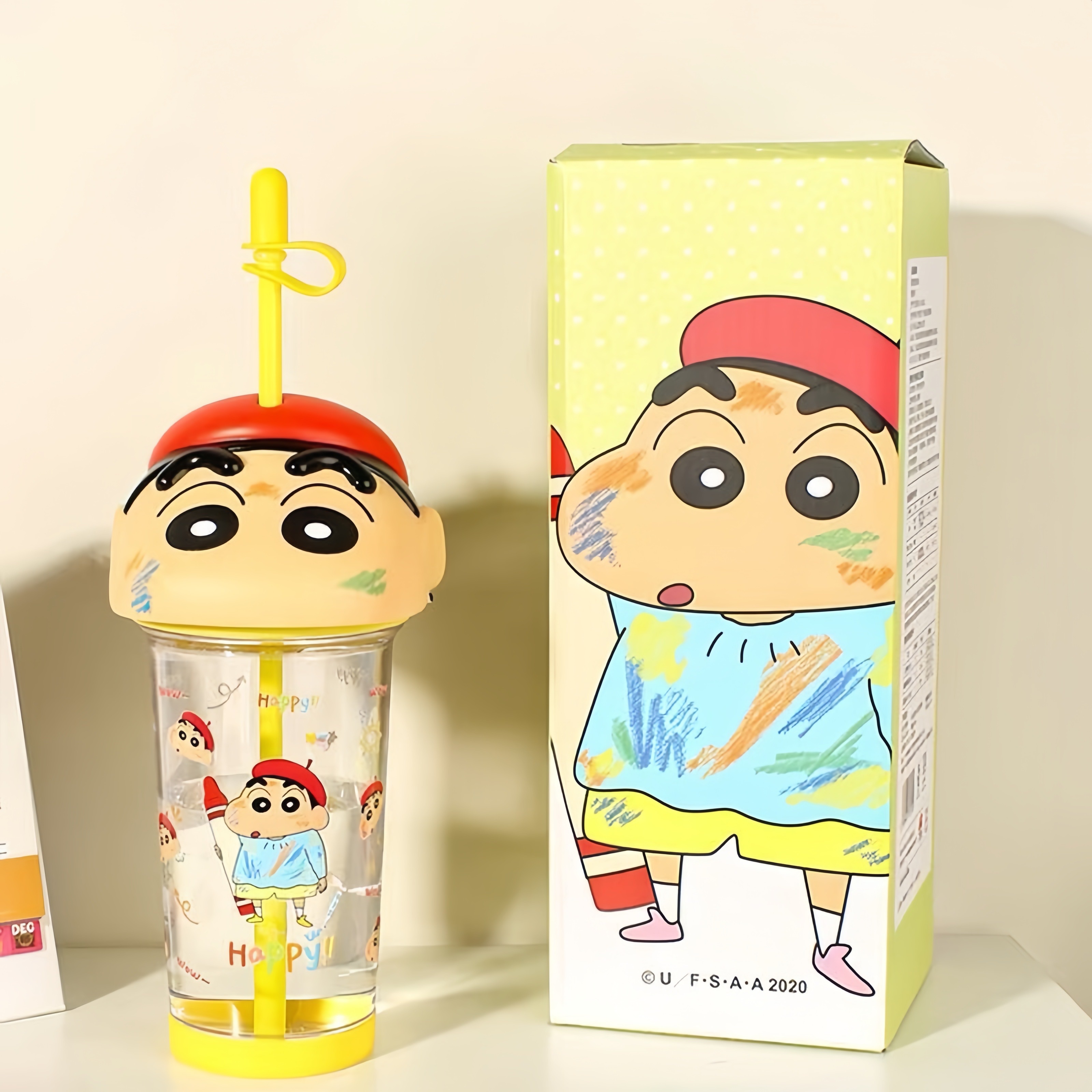 正版授權蠟筆小新大頭水杯