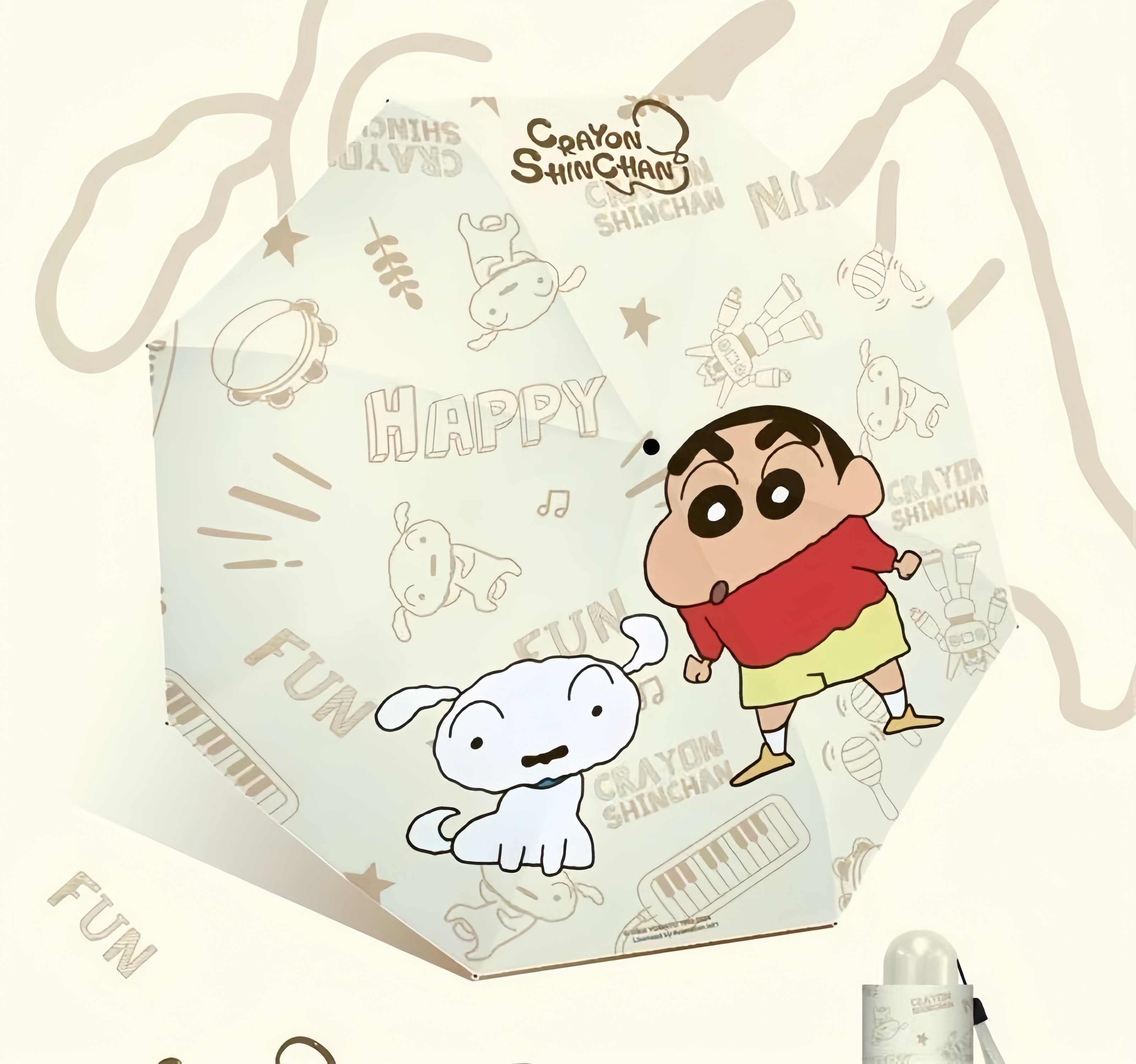 正版授權蠟筆小新 晴雨兩用折疊手動傘