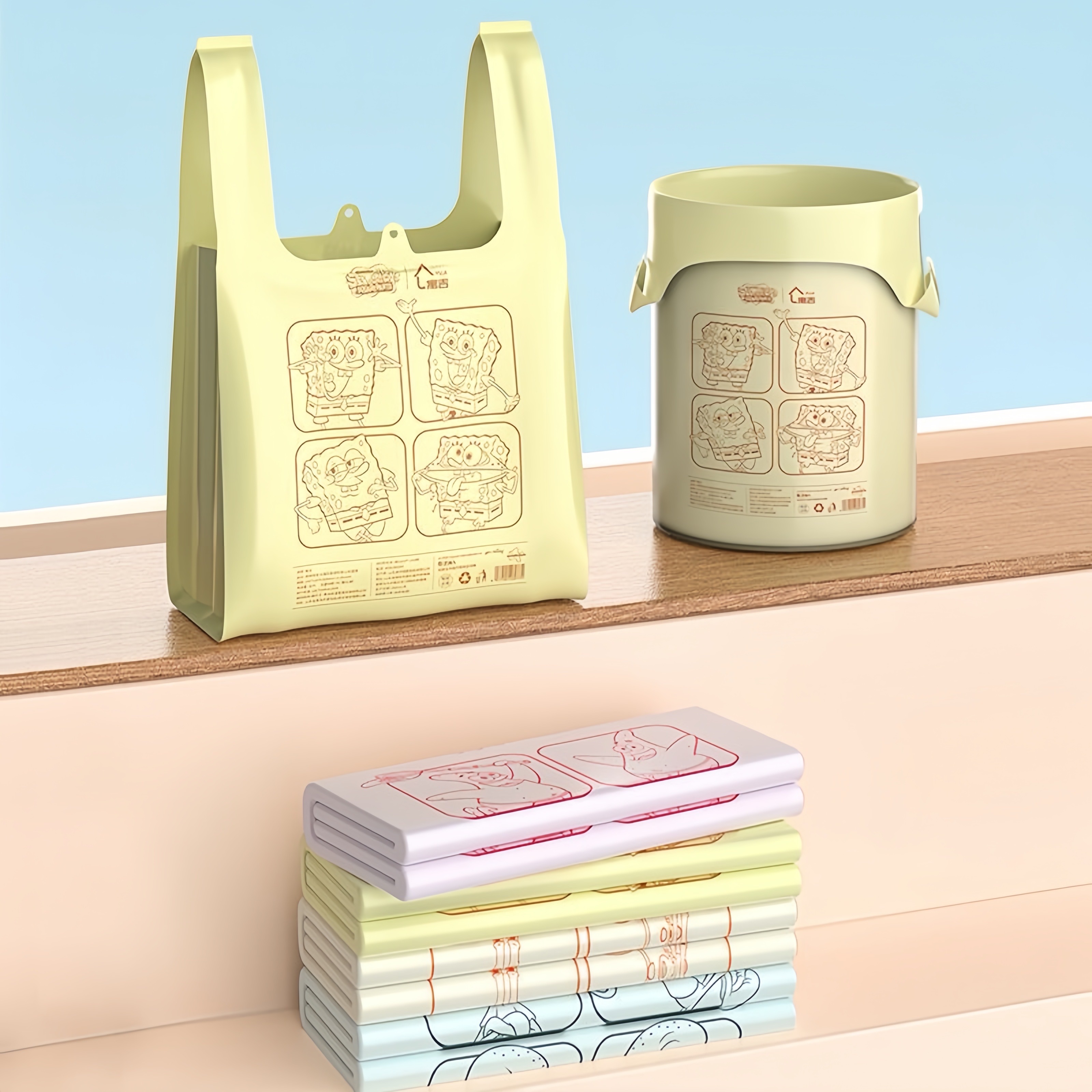 正版授權海綿寶寶手提塑膠袋 / 垃圾袋