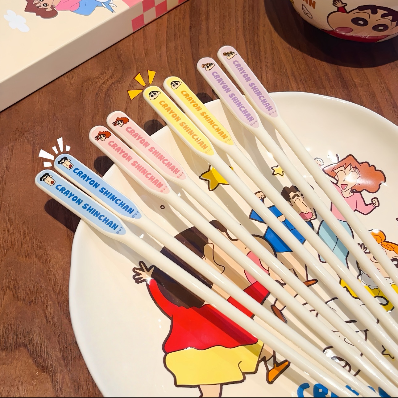正版授權蠟筆小新筷子4雙裝