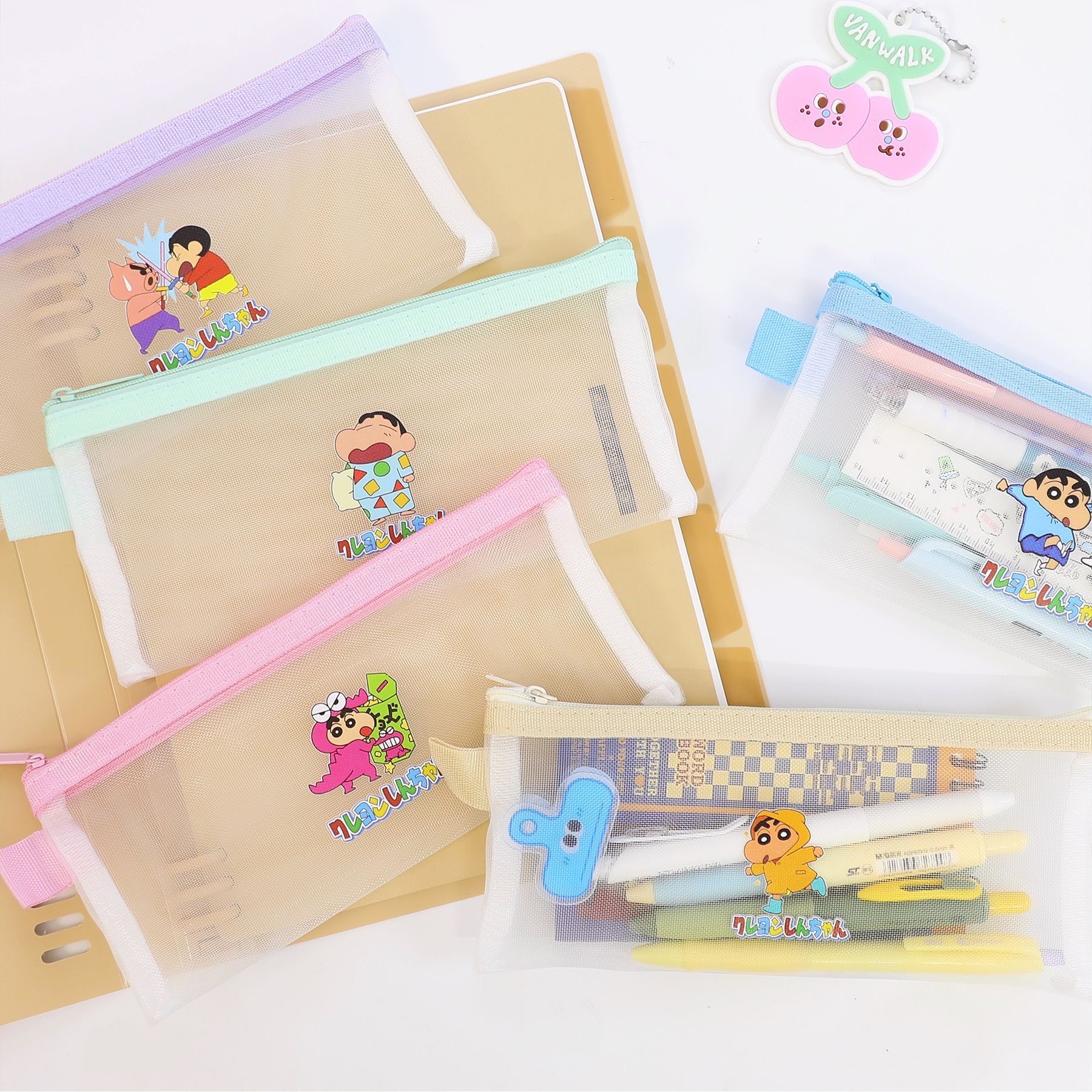 蠟筆小新尼龍網紗收納袋