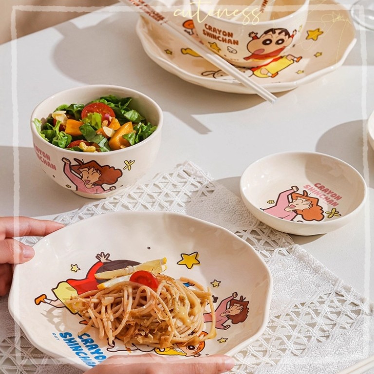 私心推推🔥蠟筆小新一人陶瓷食器五件套 aka吃飯也要有滿滿療癒感