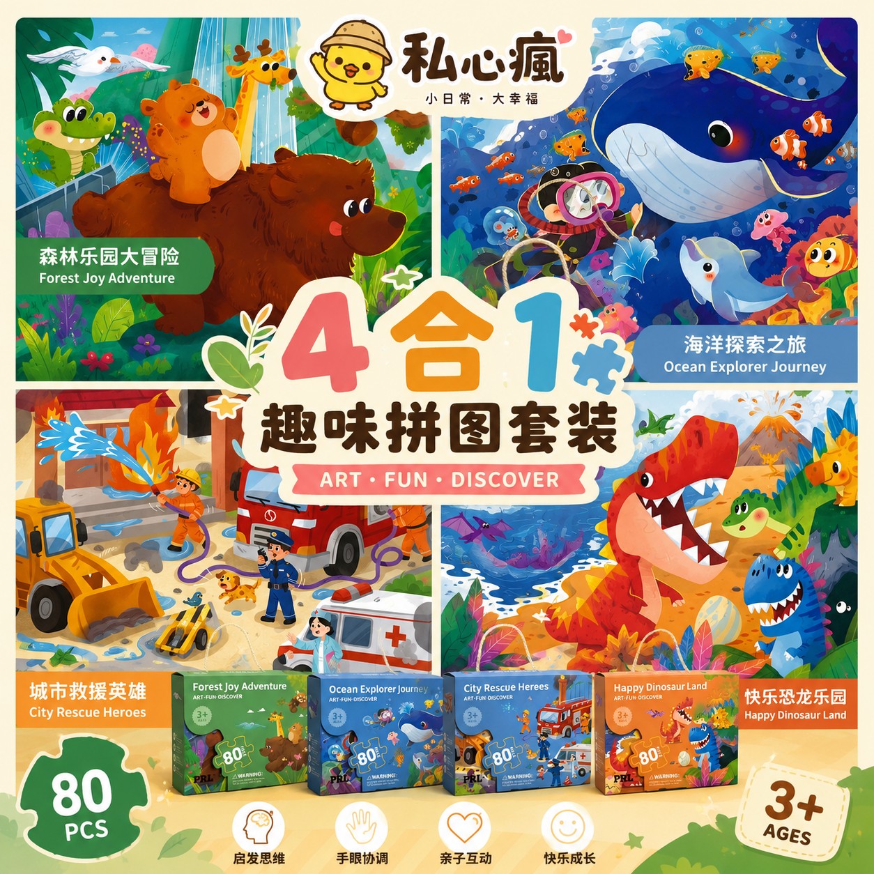 🧩 一拼一世界，玩出孩子的大能力！80片組