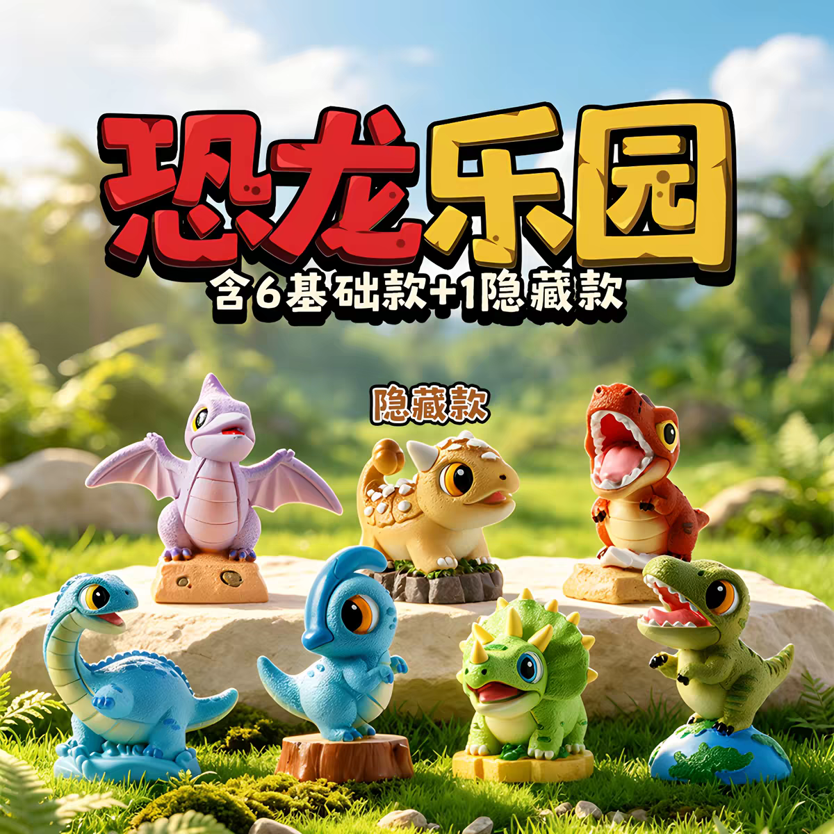 恐龍樂園盲盒｜6款基本款＋1款隱藏款 🦖🌿