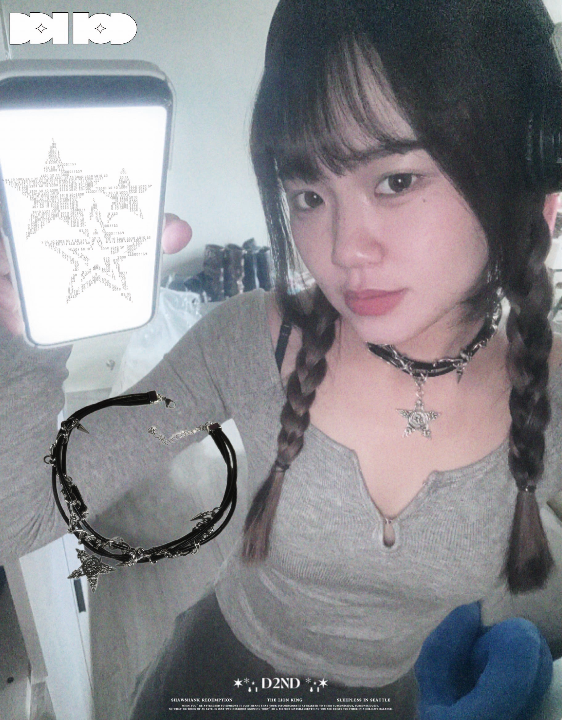 N08·DD沒有D｜꒰ ꒱現貨·惡魔天使｜亞文化 項鍊 頸鏈 鉚釘 美式 星星項圈