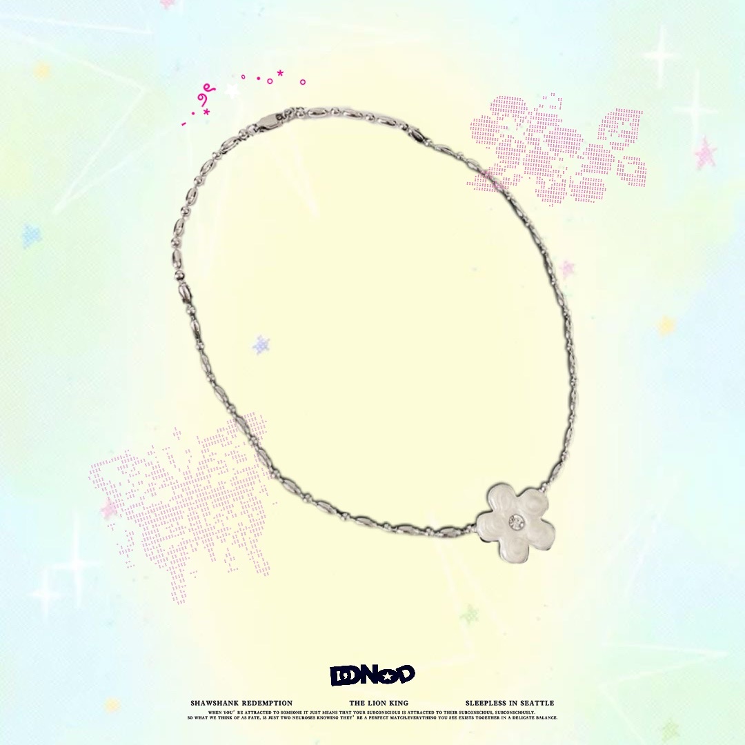 N06·DD沒有D｜꒰ ꒱現貨· 韓系滴釉小花米粒圓珠項鍊 ｜鎖骨鏈 簡單 百搭